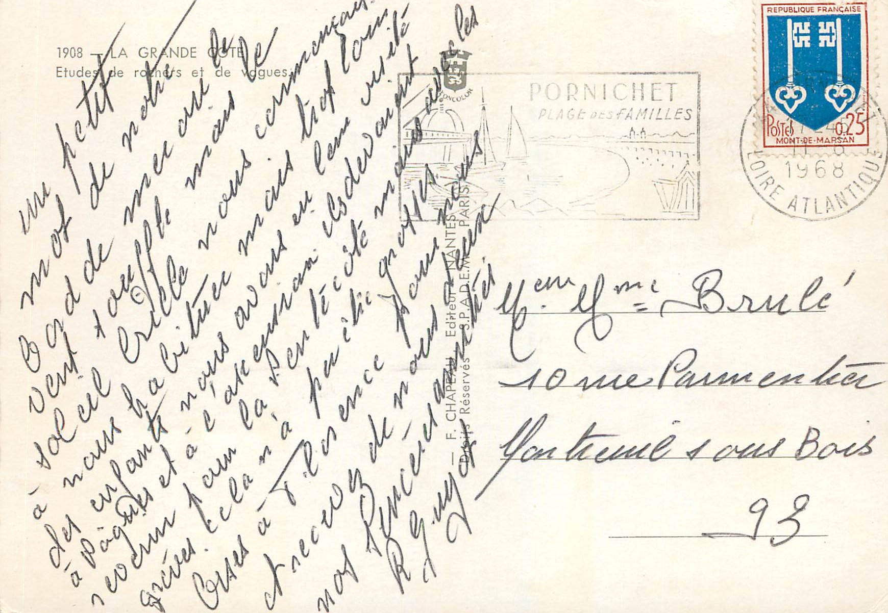 CPM La grande cote 1908 etudes de rochers et de vagues — Back