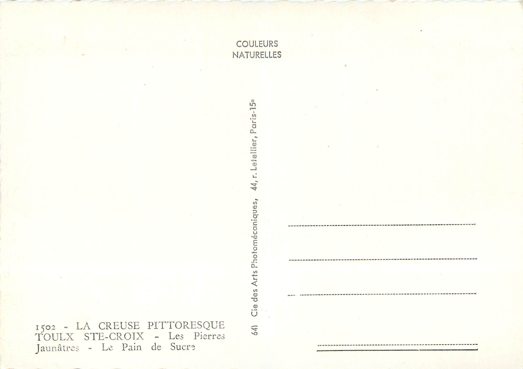CPM La creuse pittoresque 1502 toulx ste croix les pierres jaunatres le pain de sucre — Reverso