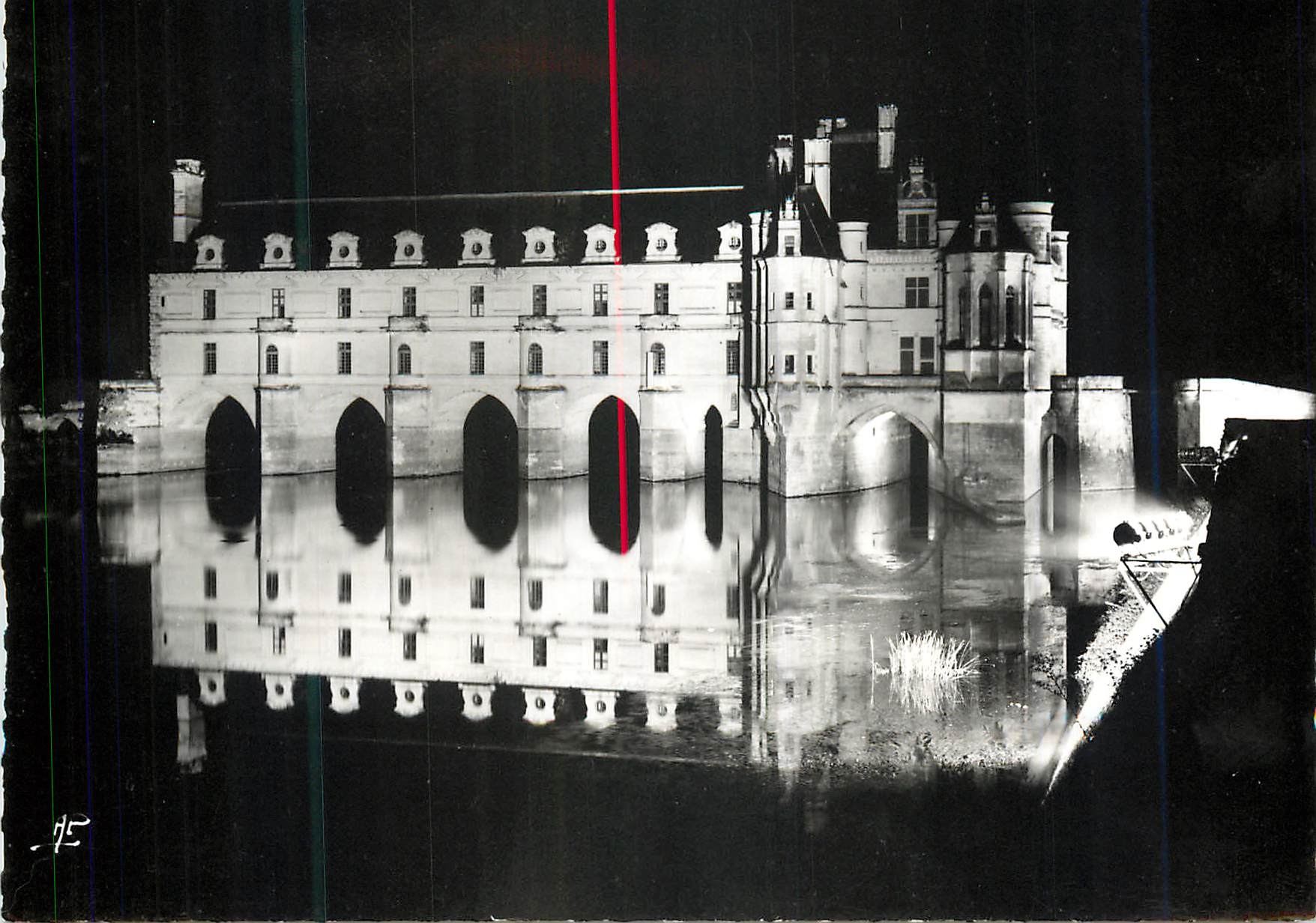 CPM 7307 chenonceaux (i et l) la facade est illuminee