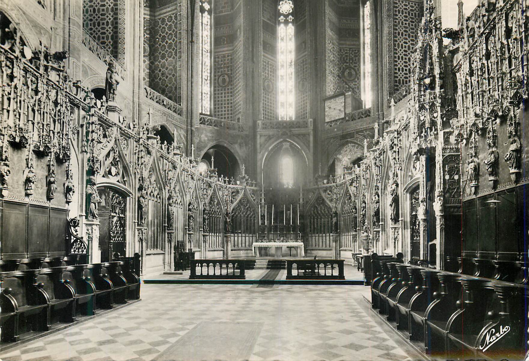 CPM Albi (tarn) i n basilique sainte cecile (xiv siecle) le grand choeur le maitre autel (xvi siecle)