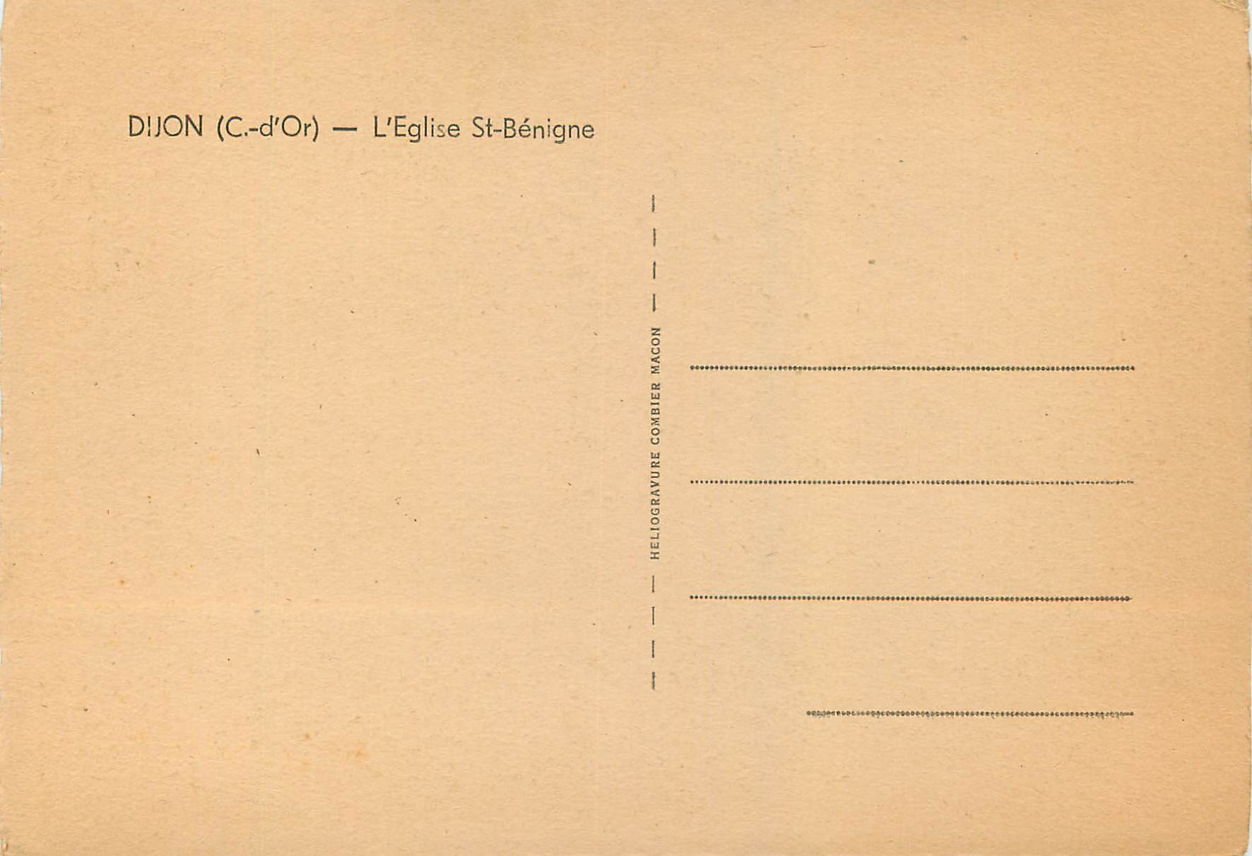 CPM Dijon (c d or) l eglise st benigne — Rückseite