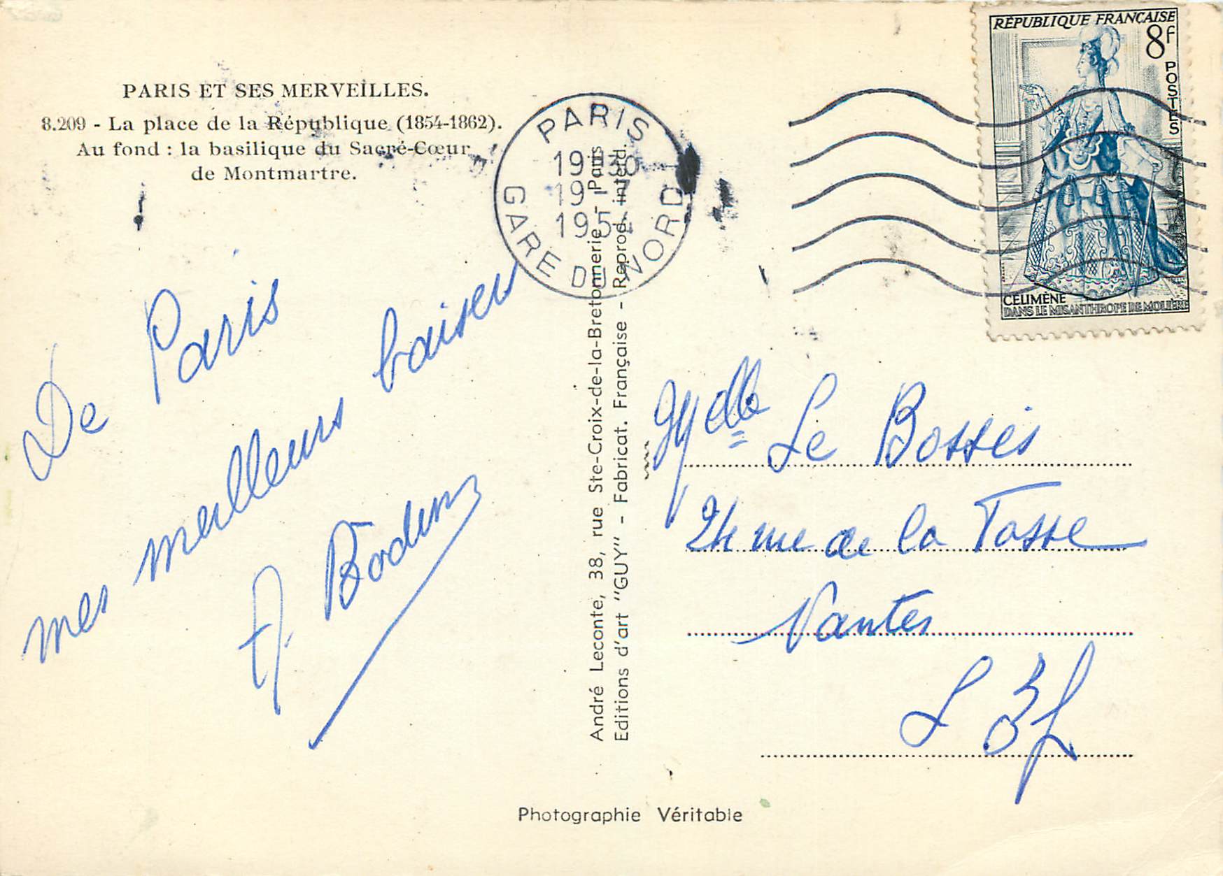 CPM Paris et ses merveilles 8209 la place de la republique (1854 1862) — Rückseite