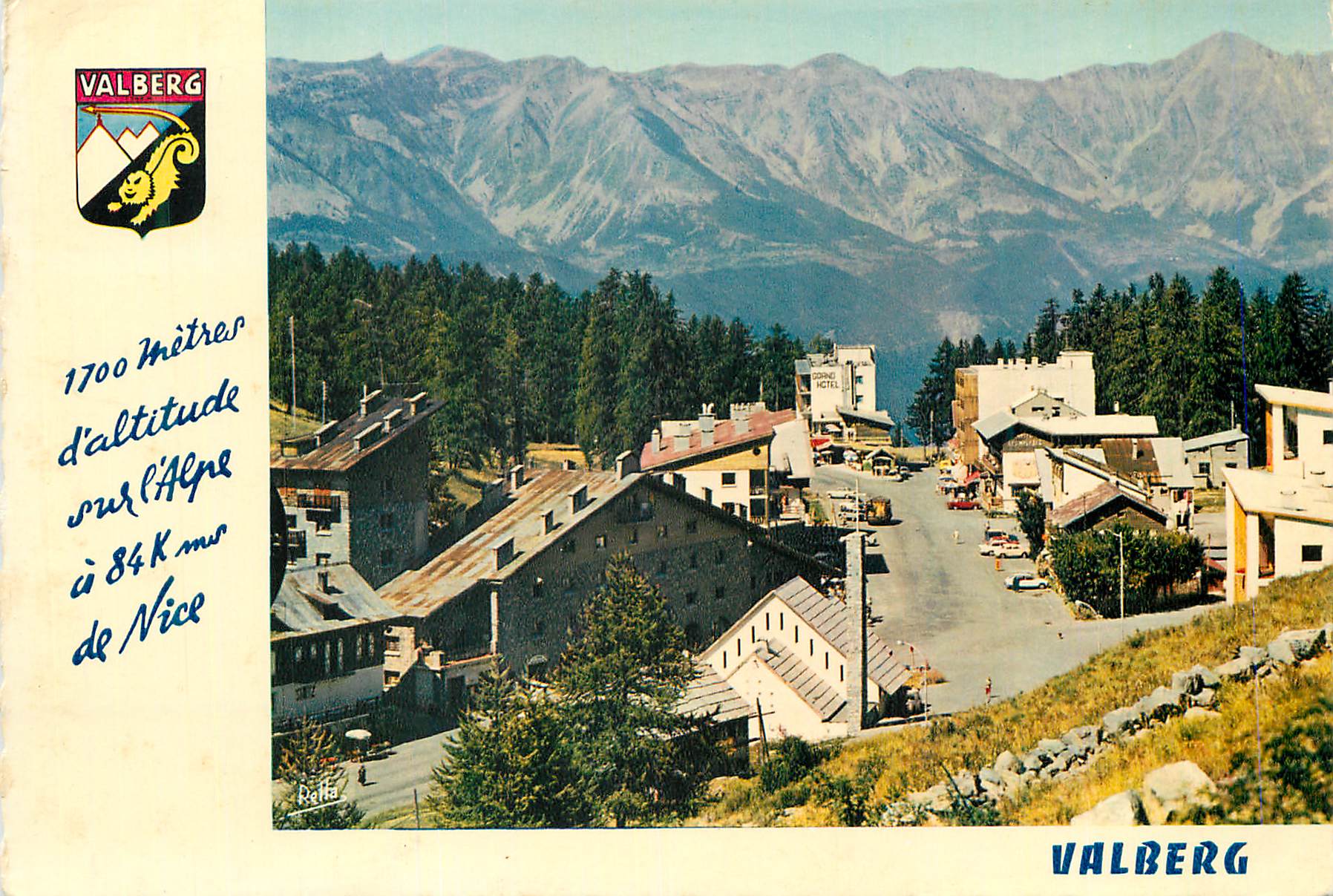 CPM Les alpes maritimes 1771 valberg (alt 1700 m) le centre de la station et la chaine du st honorat
