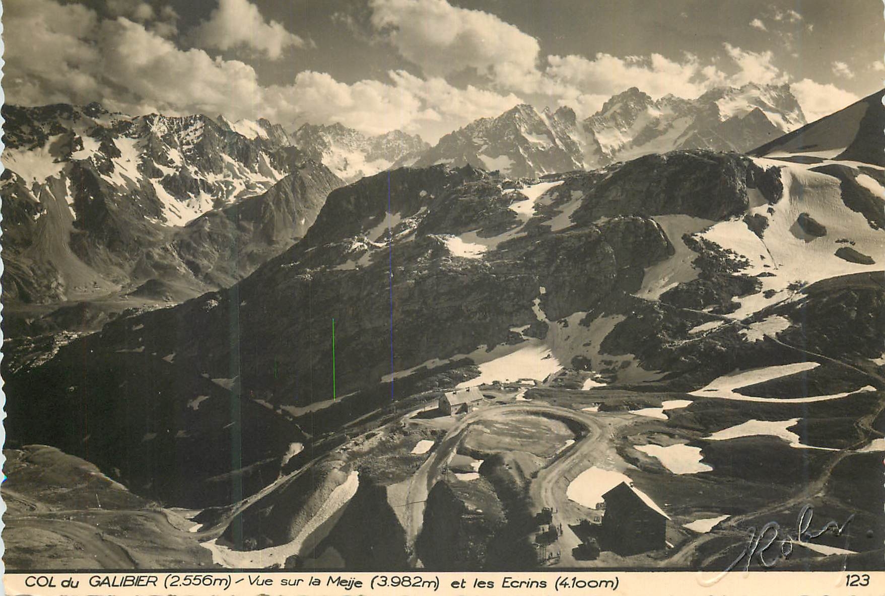 CPM Col du galibier (2556m) vue sur la meije (3982m) et les ecrins