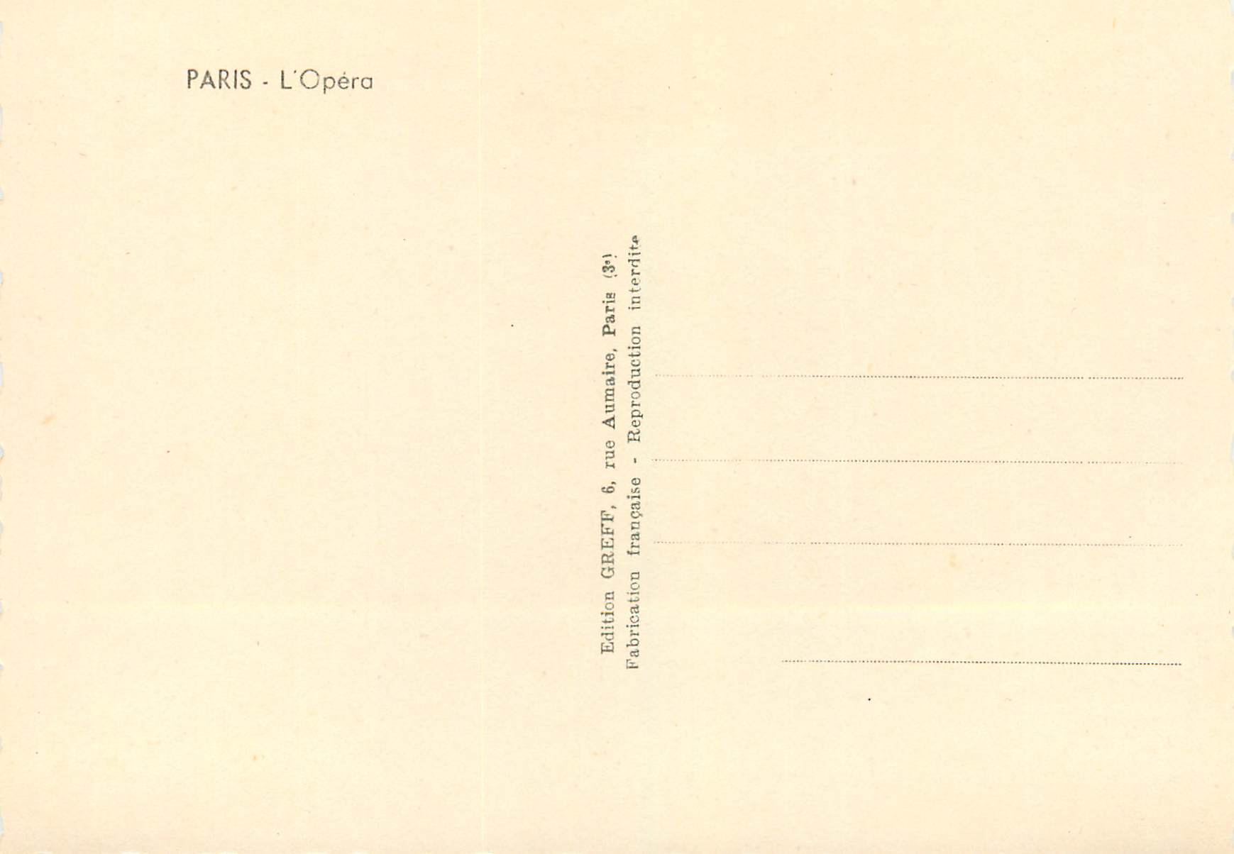 CPM Paris l opera — Rückseite