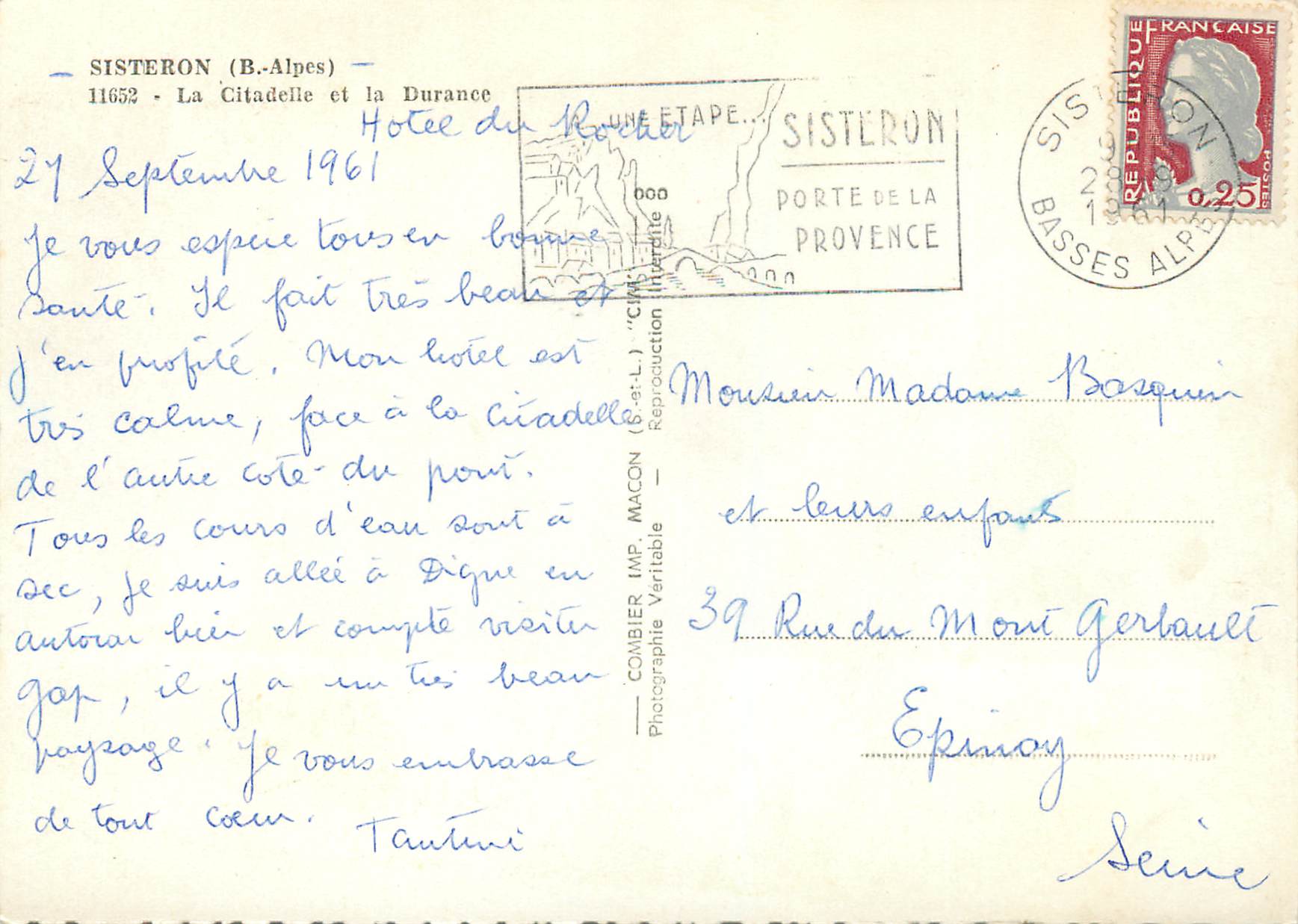 CPM Sisteron (b alpes) 11652 la citadelle et la durance — Rückseite
