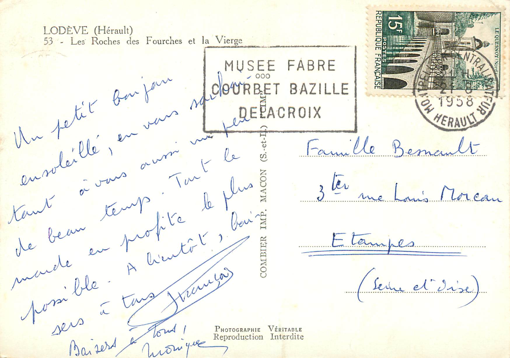 CPM Lodeve (herault) 53 les roches des fourches et la vierge — Back