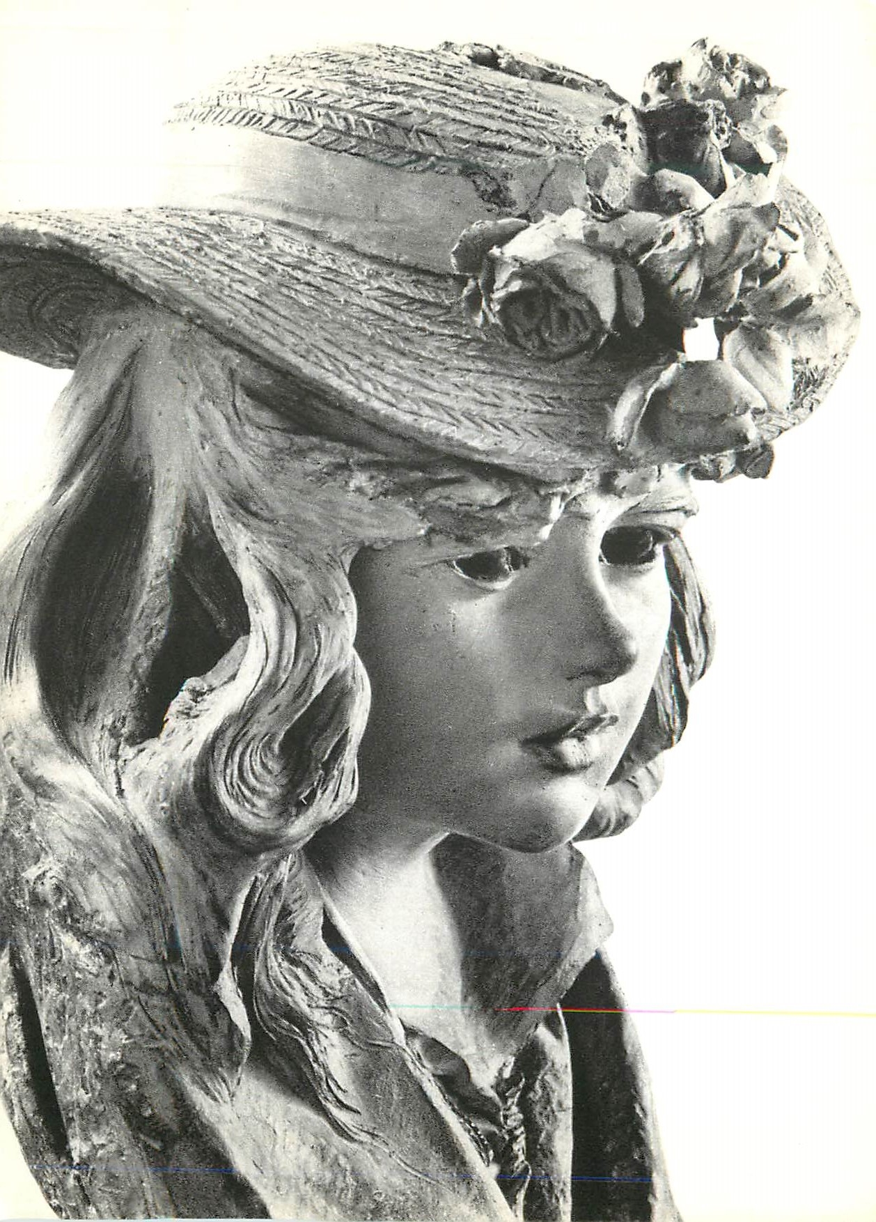 Jeune fille au chapeau fleuri de roses — Auguste Rodin (1840-1917) — reproduction française