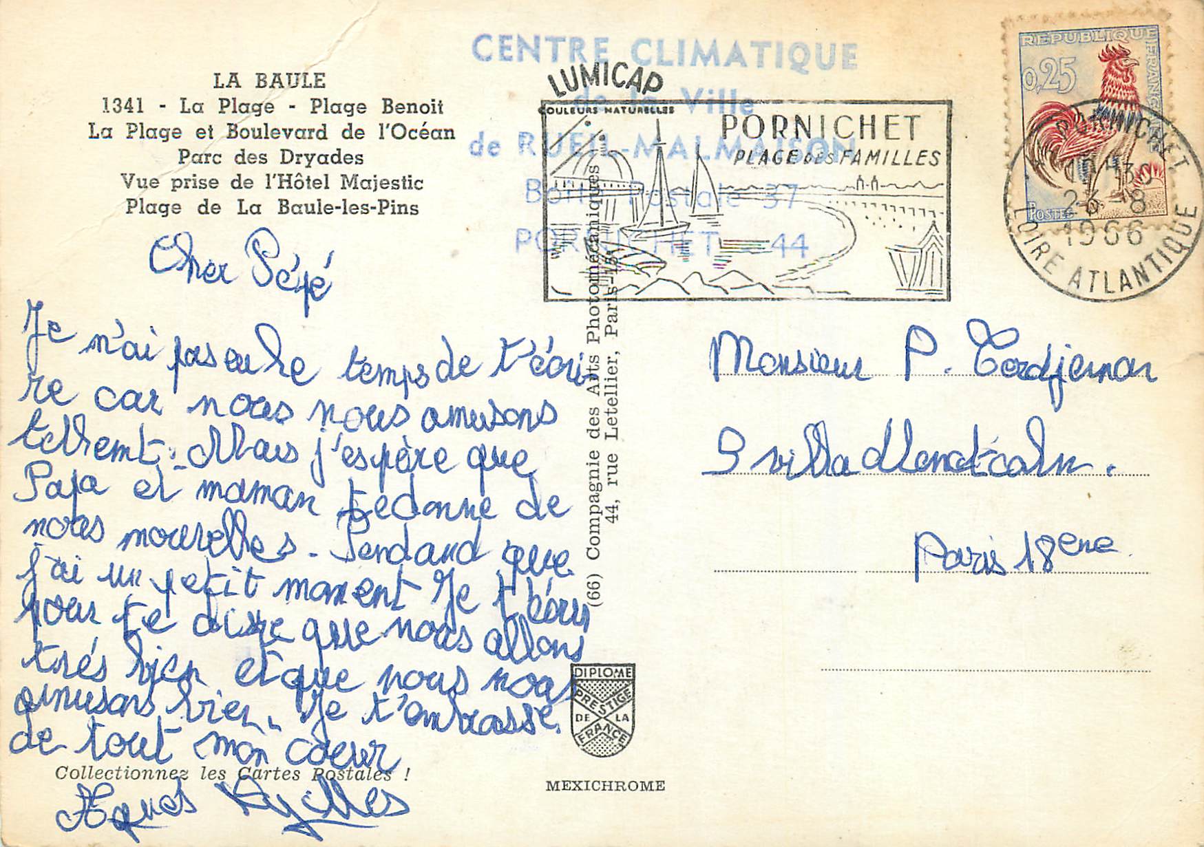 CPM La baule 1341 la plage plage benoit — Verso