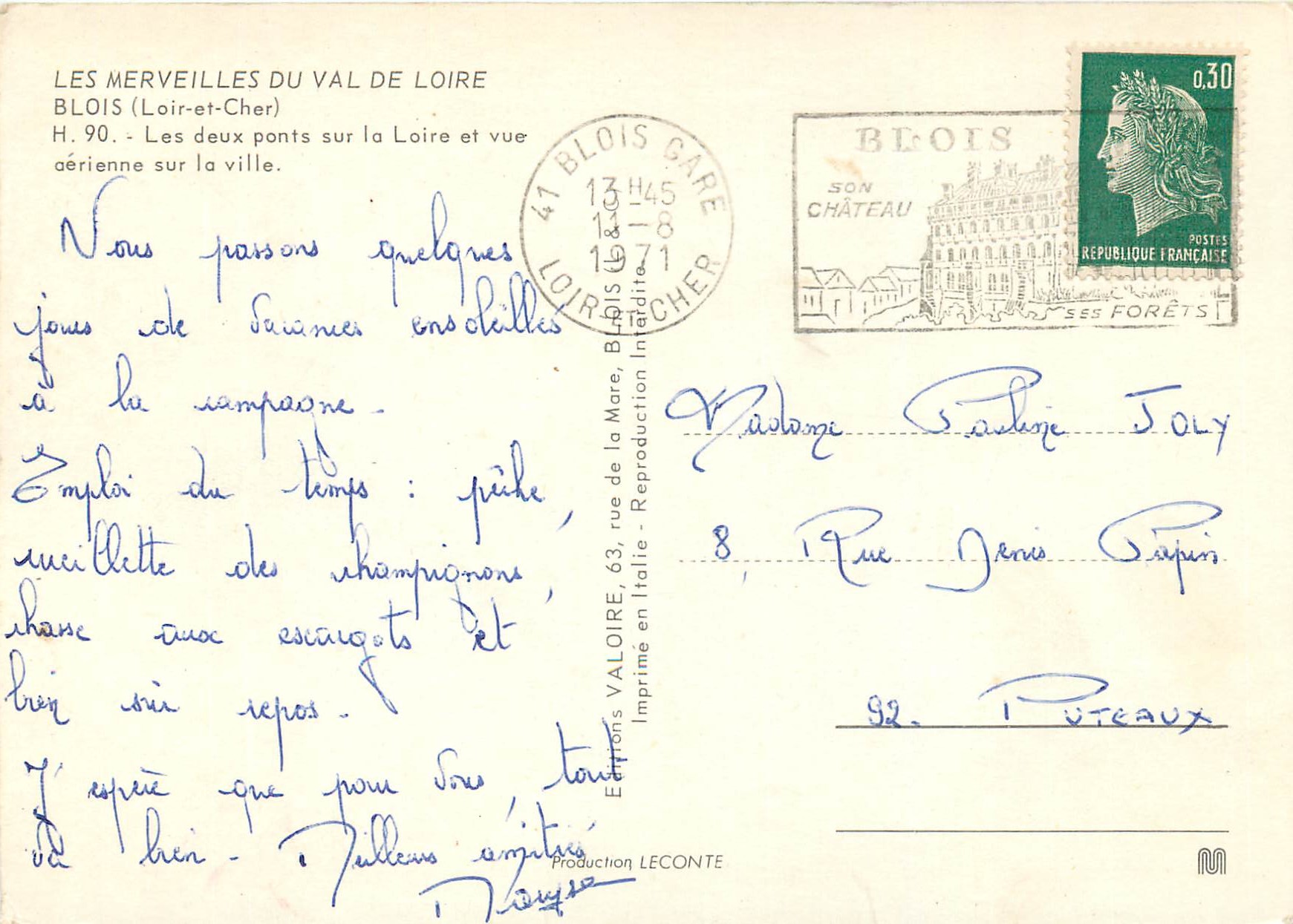 CPM Les merveilles du val de loire blois  (loire et cher) h 90 les deux ponts sur la loire — Verso