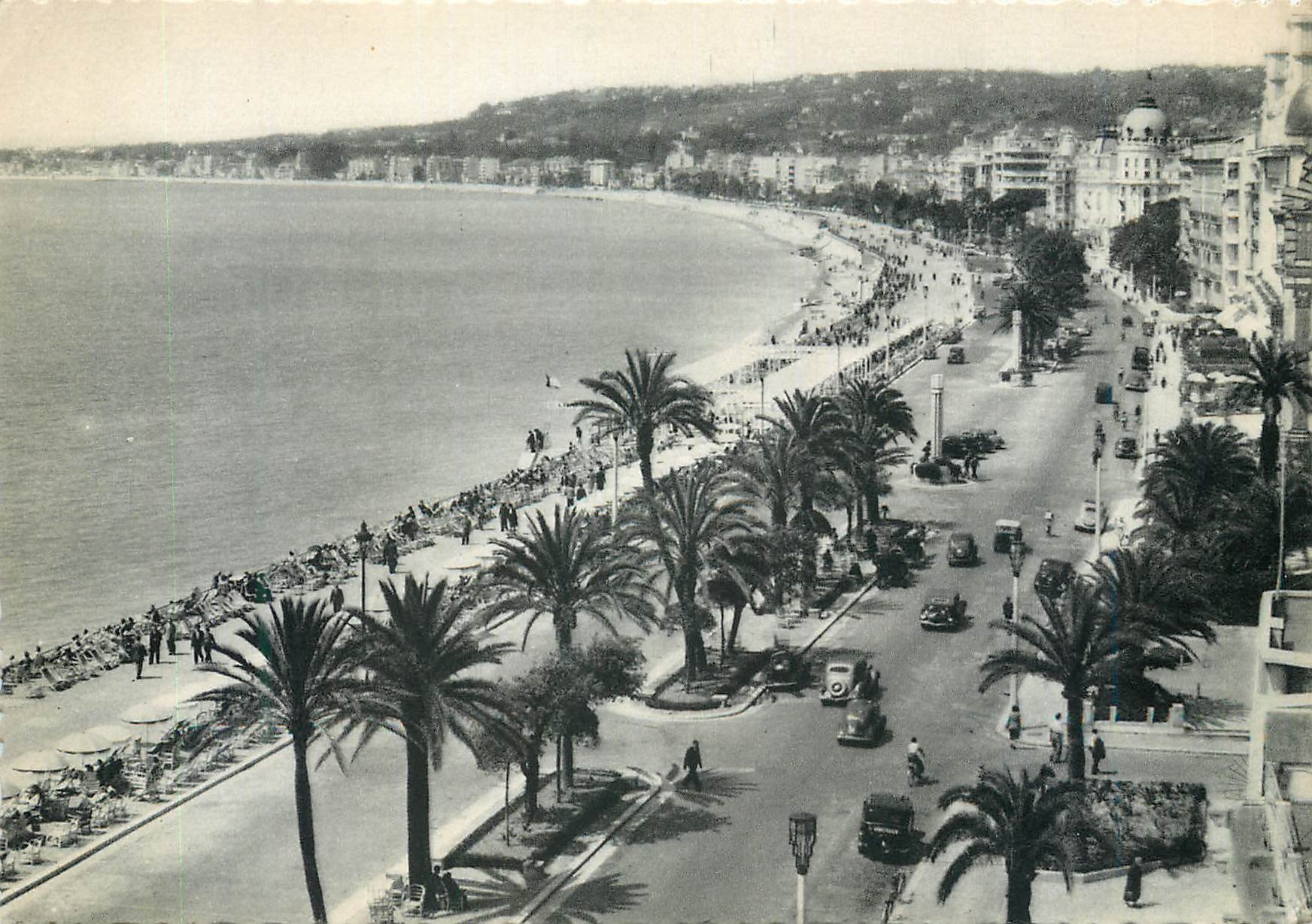 CPM 2 nice promenade des anglais vue prise de l hotel ruhl