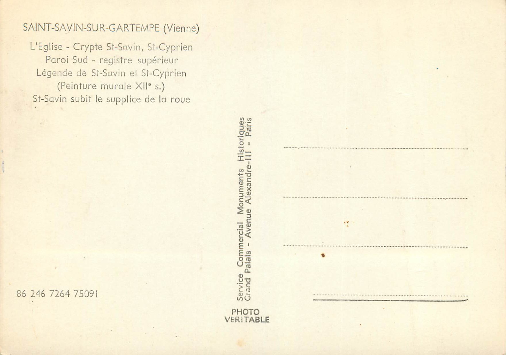 CPM Saint savin sur gartempe (vienne) l eglise crypte st savin st cyprien — Back