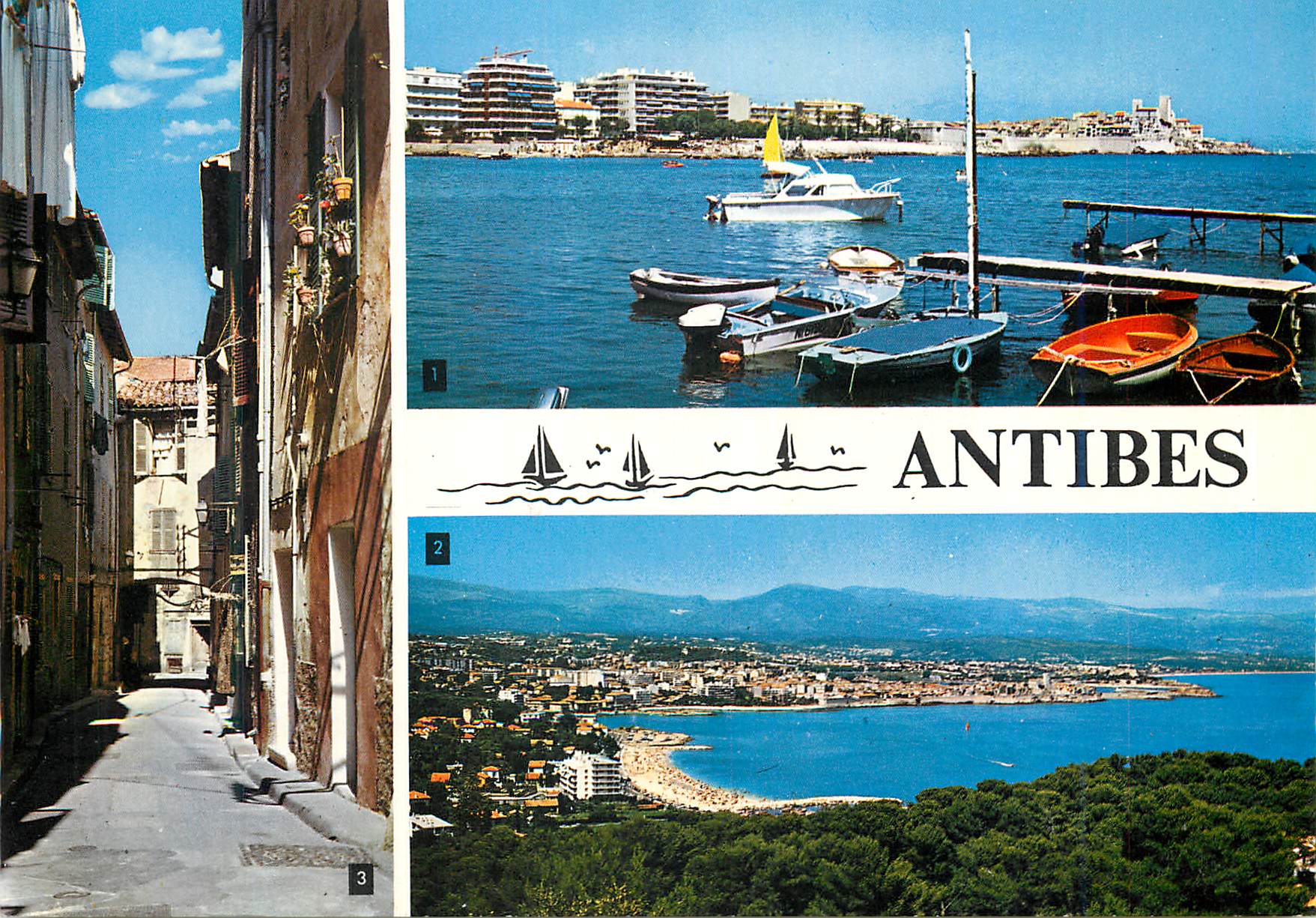 CPM La cote d azur 06 antibes le port de la salice vue prise de la garoupe une vieille rue