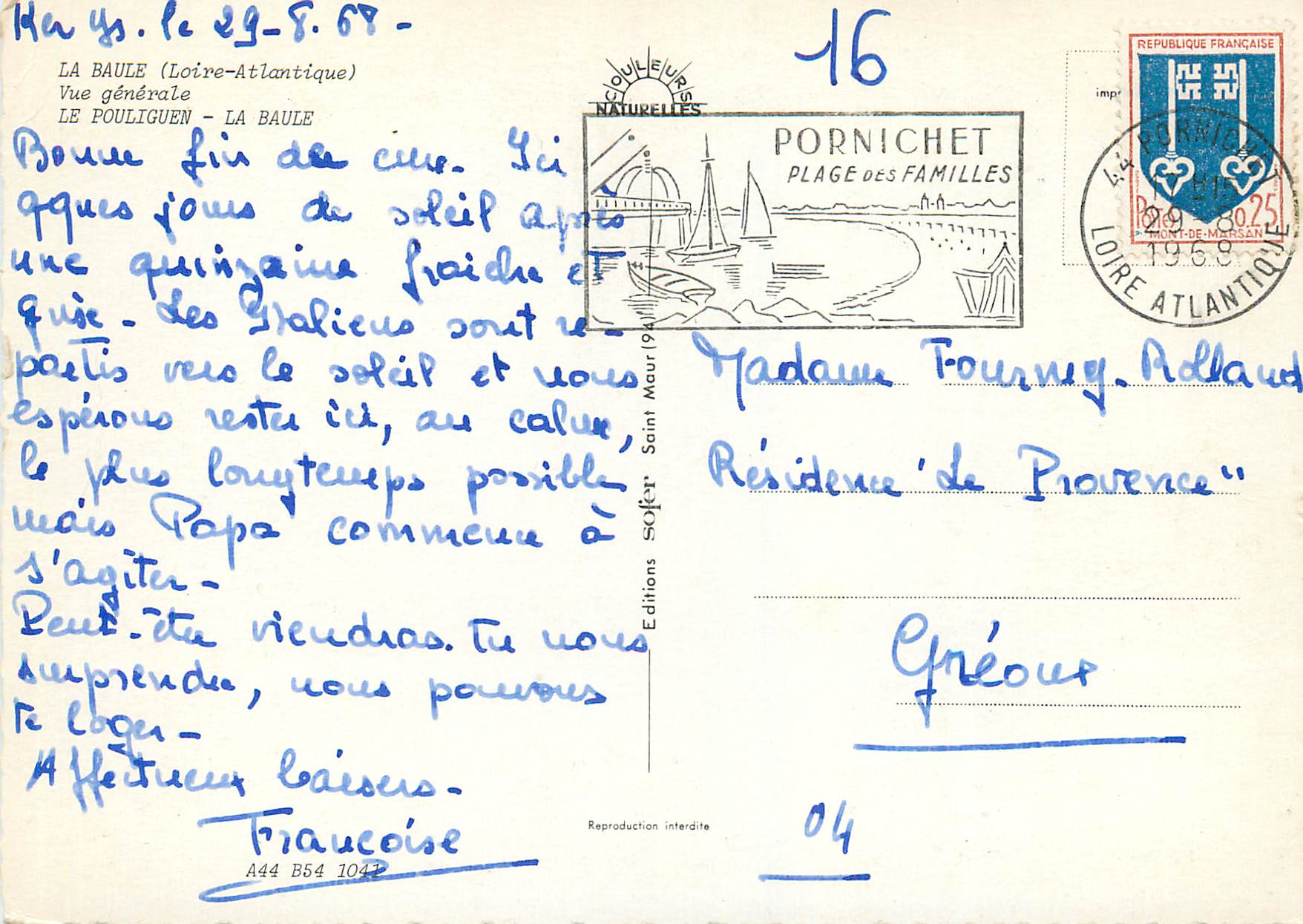CPM La baule (loire atlantique) vue generale le pouliguen la baule — Rückseite