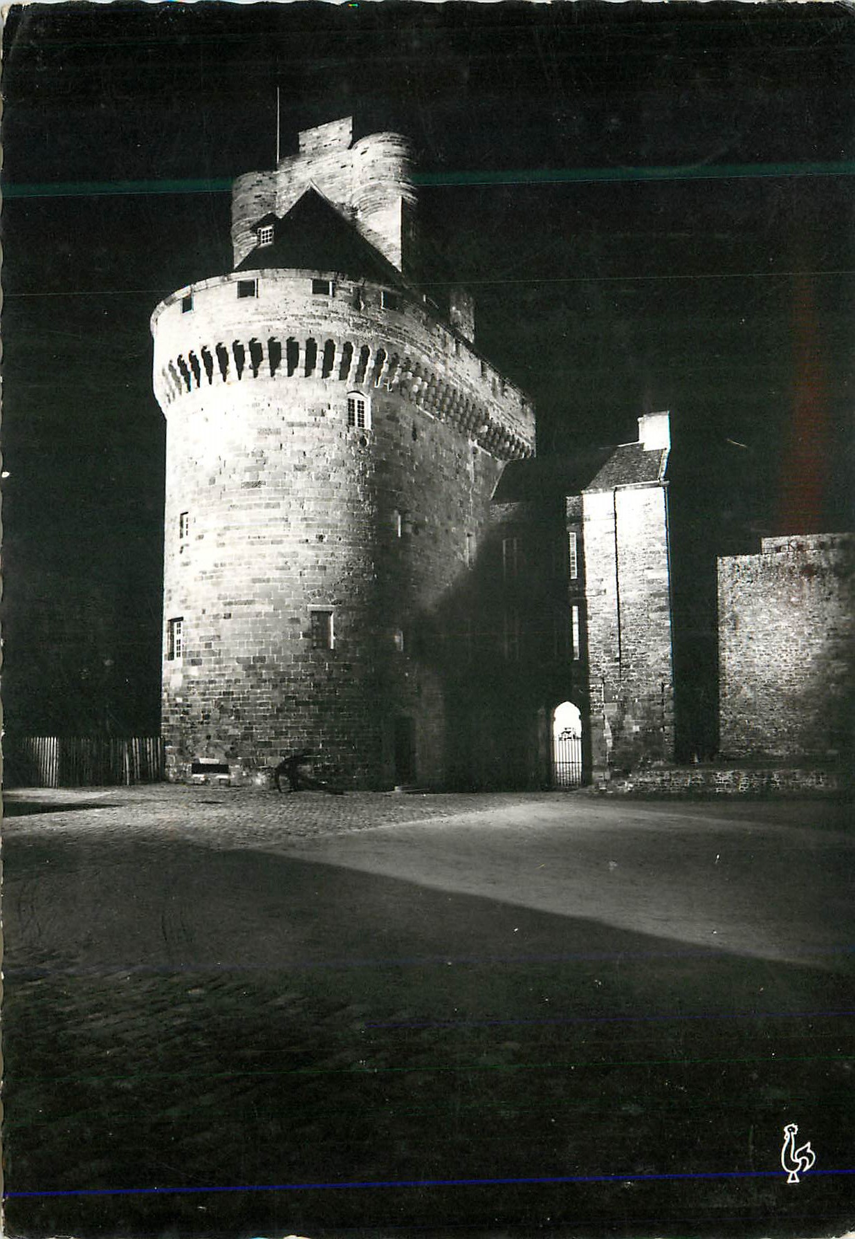 Saint-Malo (Ille-et-Vilaine) — Das Schloss, der große Turm beleuchtet — Moderne Drucke, Nr. 119