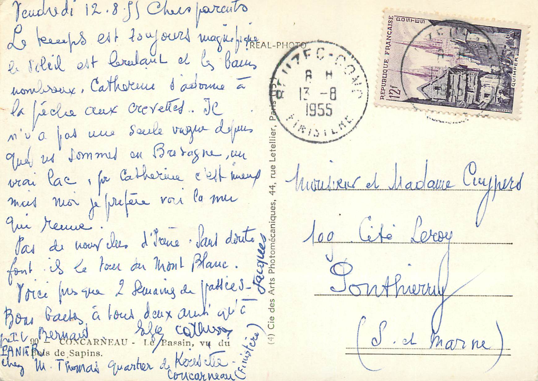 CPM Concarneau le bassin vu du bois de sapin — Rückseite