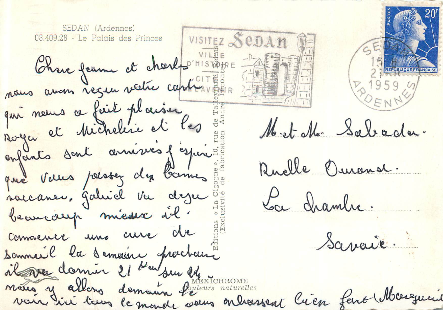 CPM Sedan (ardennes) 0840928 le palais des princes — Rückseite