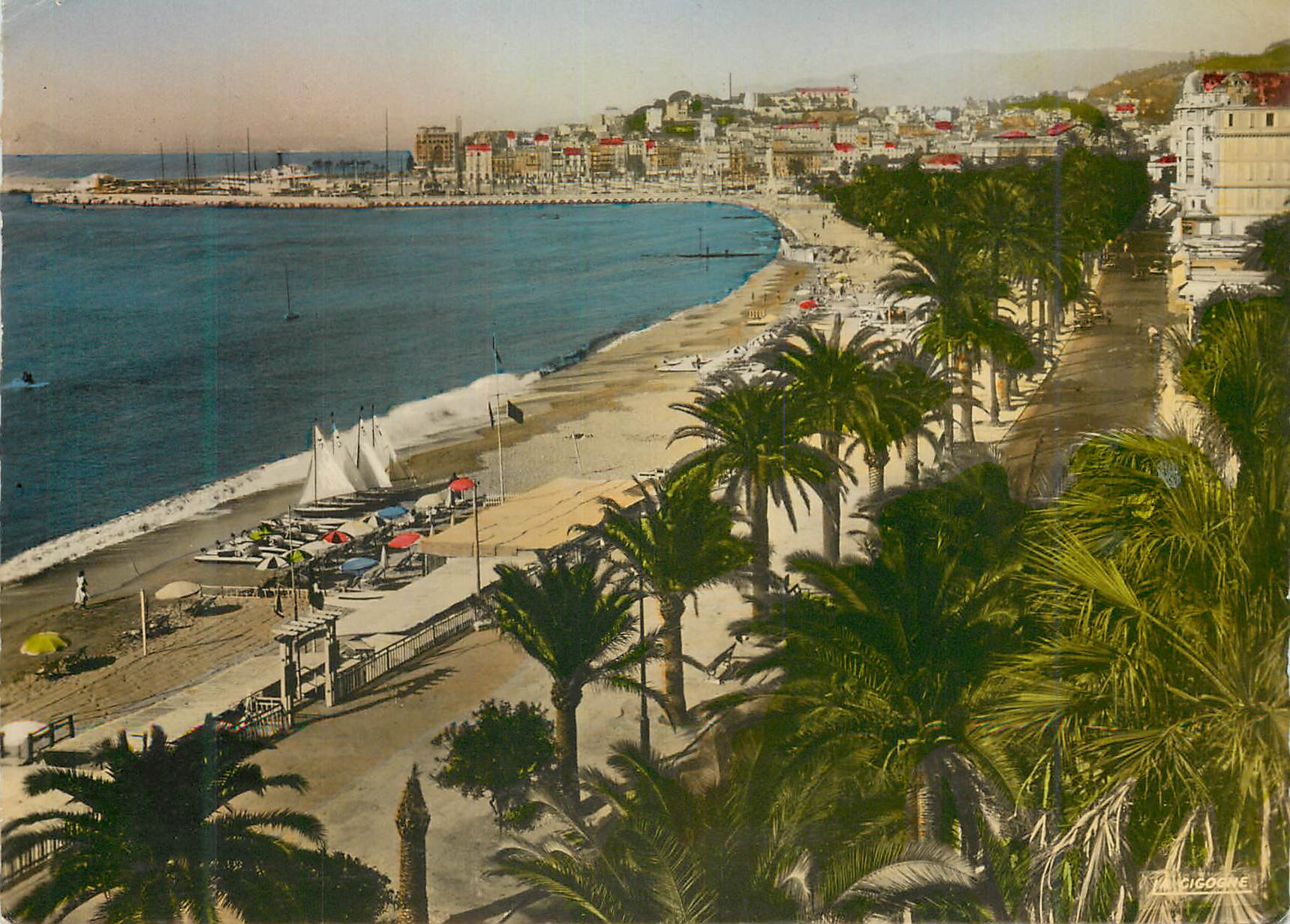 Cannes - Promenade de la Croisette, la Plage et le Mont Chevalier — Édition 'La CIGOGNE' n°1 bis