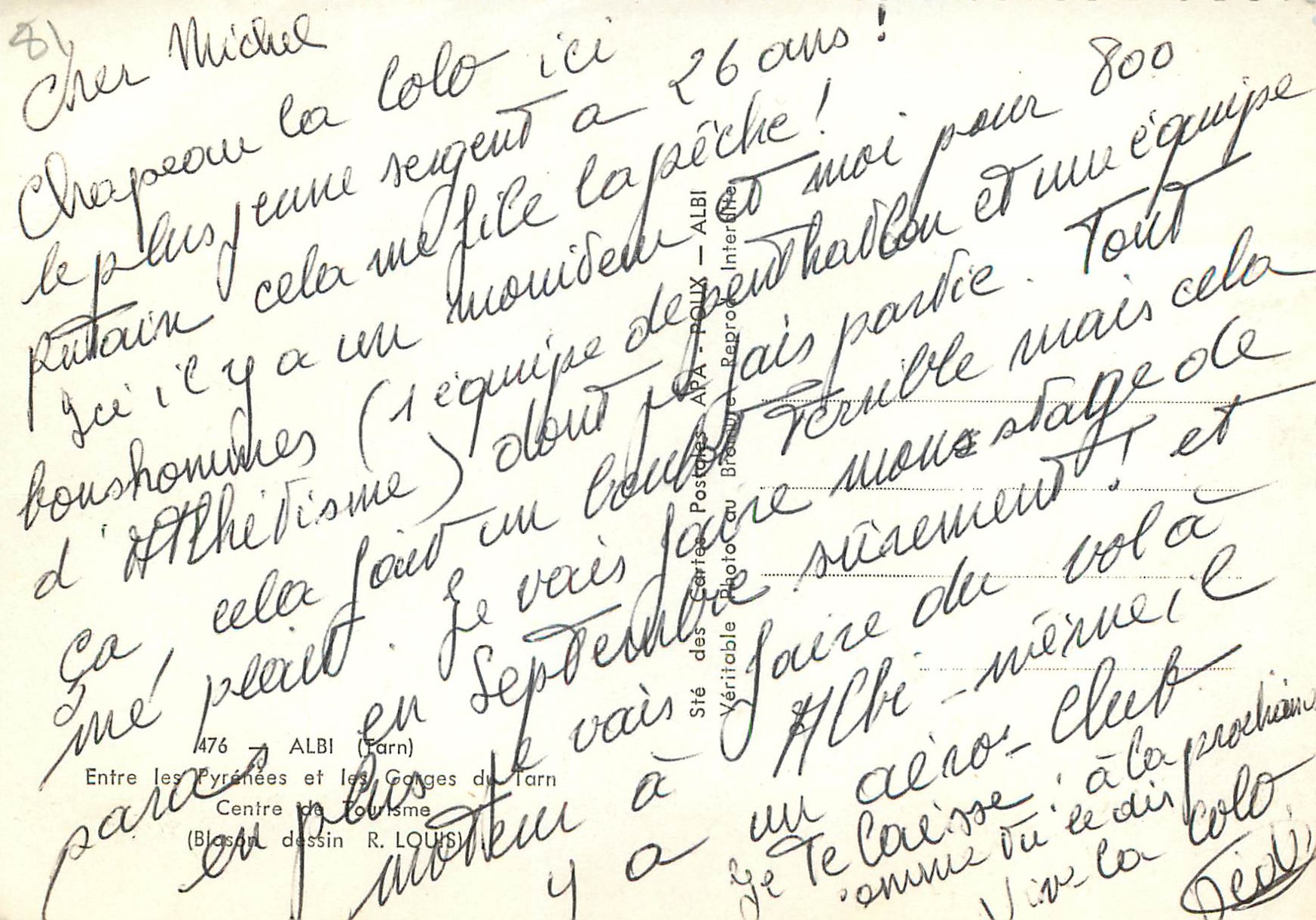 Albi — Cathédrale et Pont — Éditeur : Sté des Cartes Postales et Photographies — Rückseite