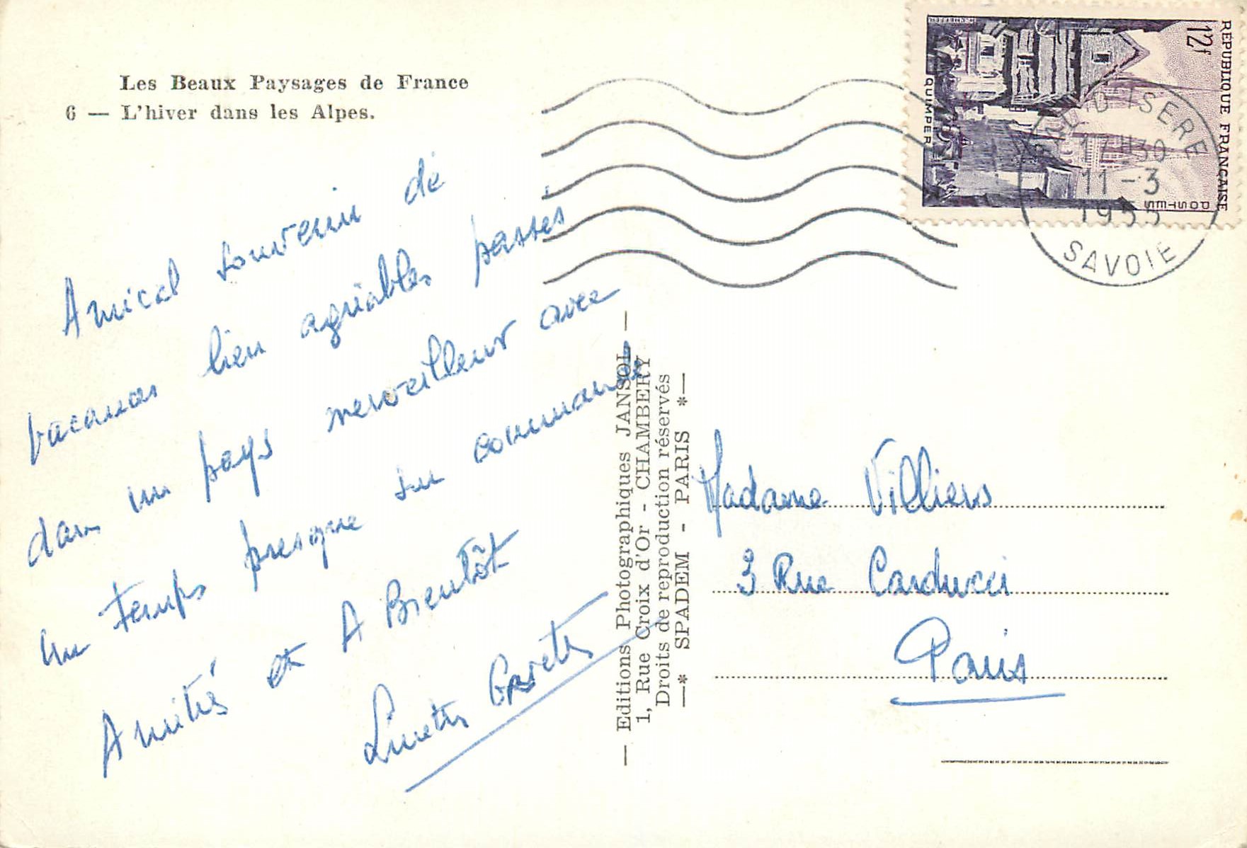 CPM Les beaux paysages de france 6 l hiver dans les alpes — Back