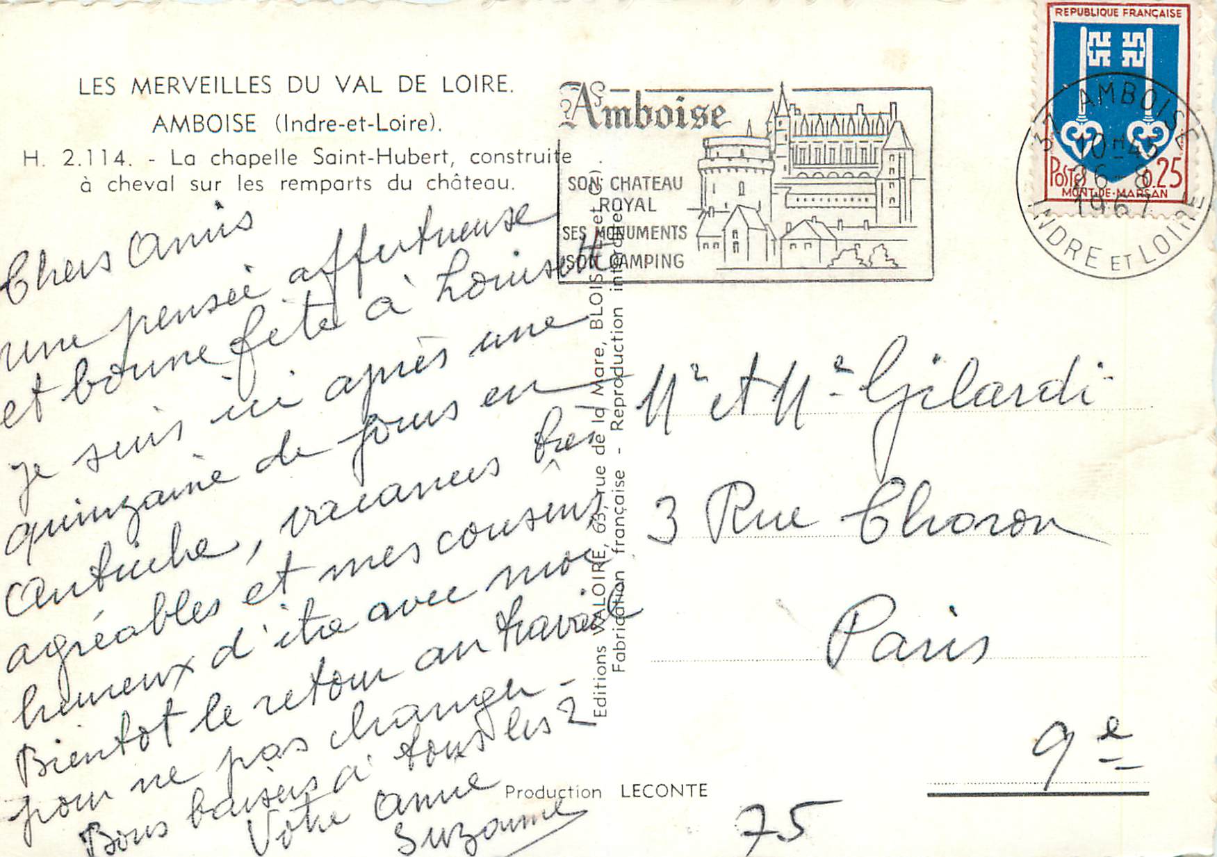 CPM Les merveilles du val de loire amboise (indre et loire) — Rückseite