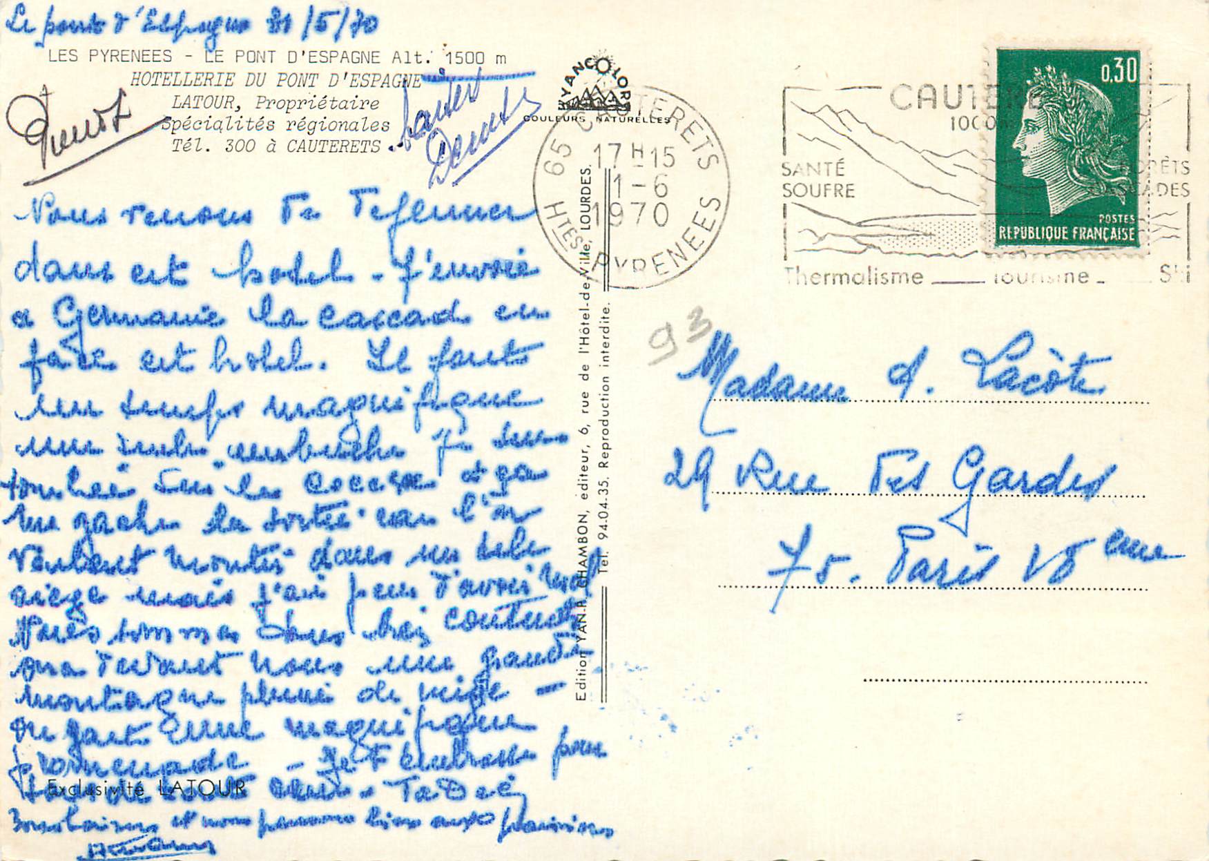 Le pont d'Échague — Le Pont d'Espagne — Éditeur : Latour — Reverso