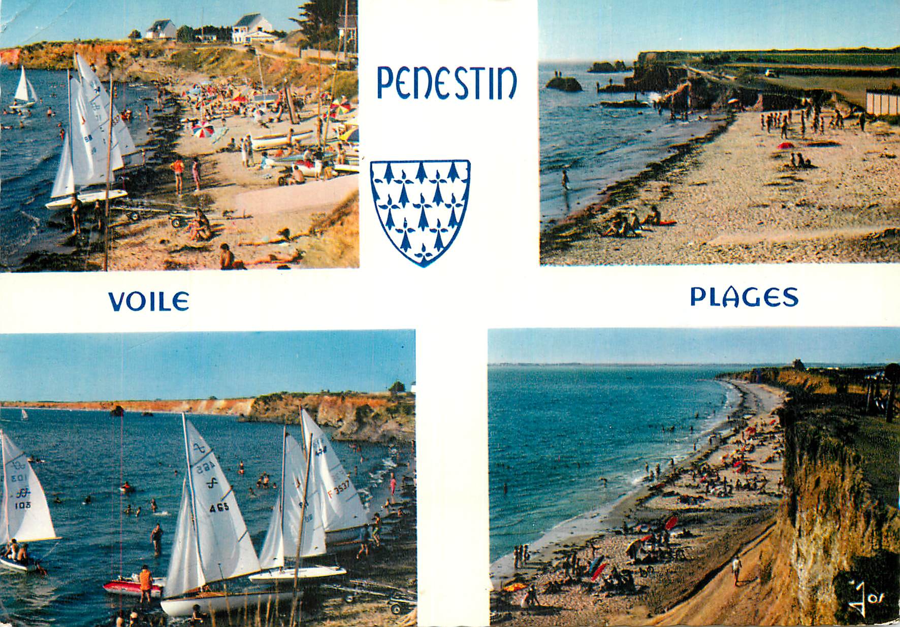 CPM La bretagne en couleurs penestin (morbihan) Plages de Poubrantais du Bile de Loscolo et de la mine d'or