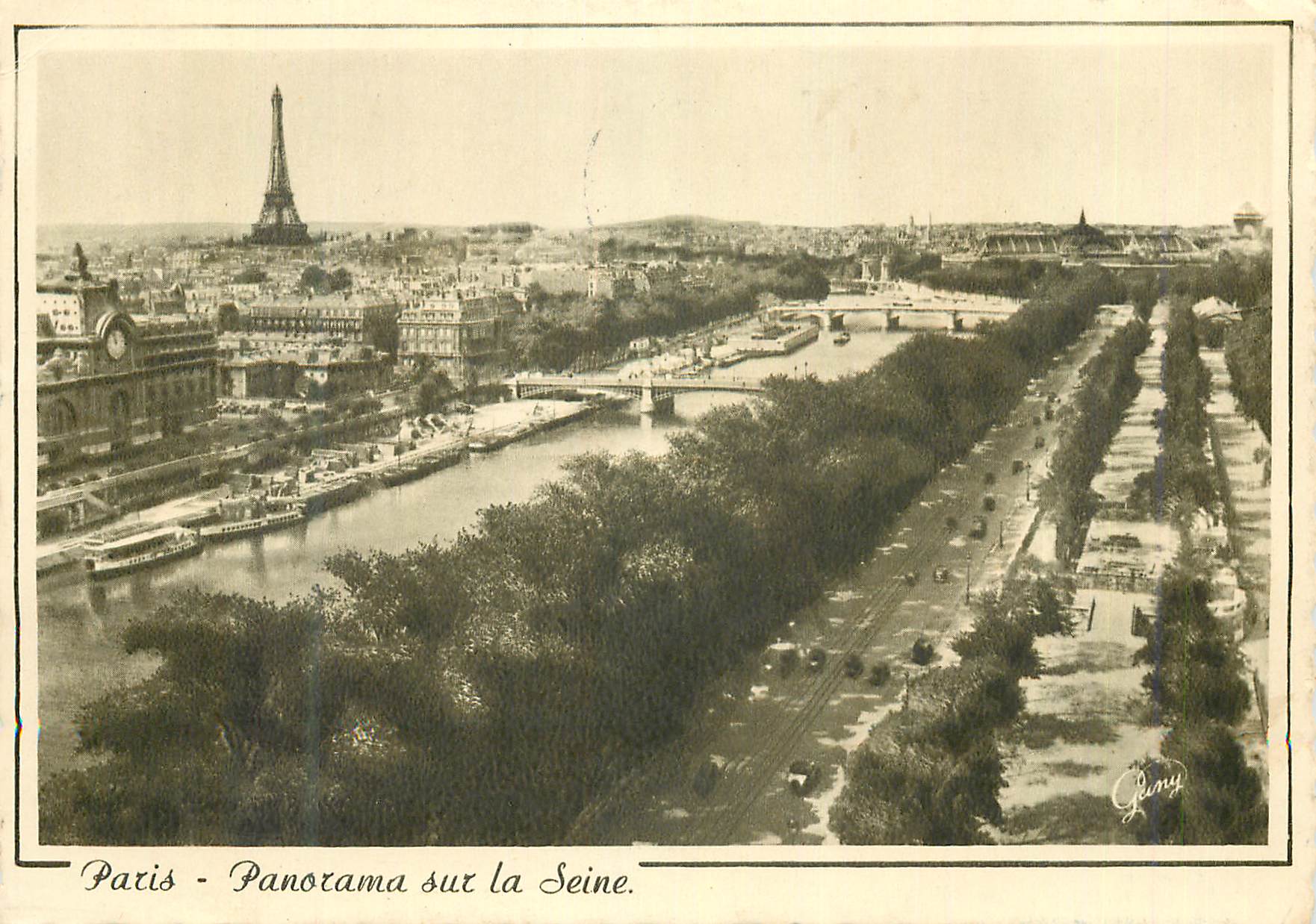 CPM Paris panorama of the seine Tour Eiffel