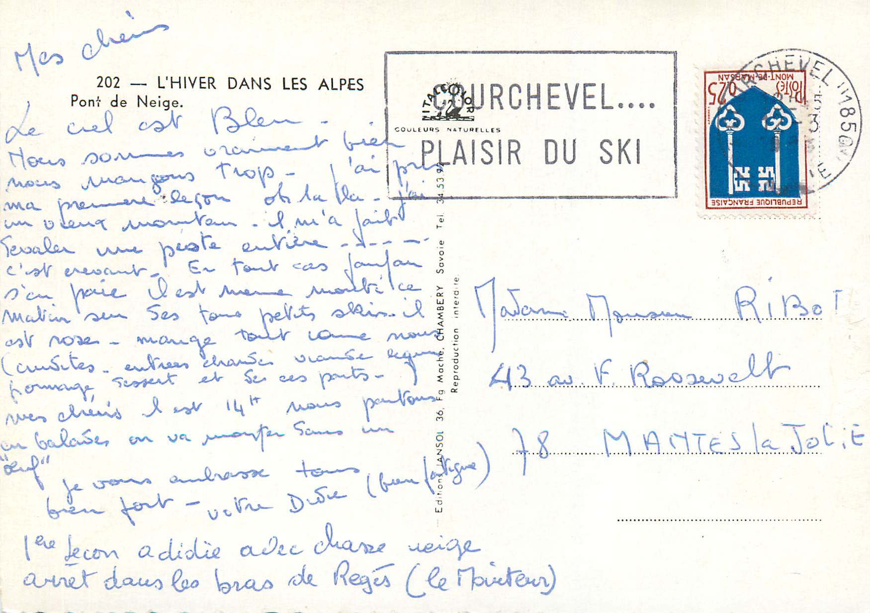 CPM 202 l hiver dans les alpes pont de neige — Rückseite