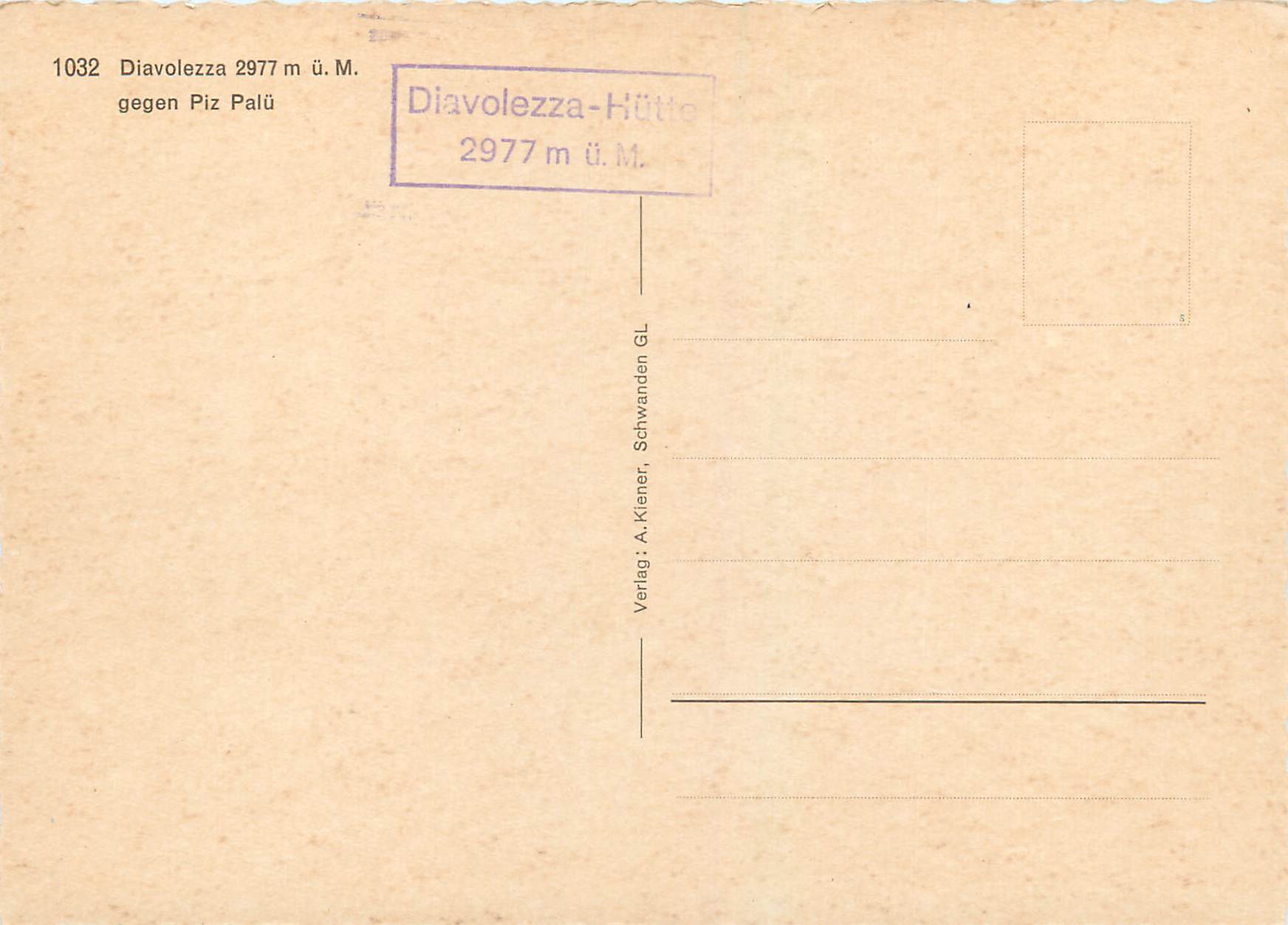 CPM 1032 diavolezza 2977 m u m gegen piz palu — Rückseite