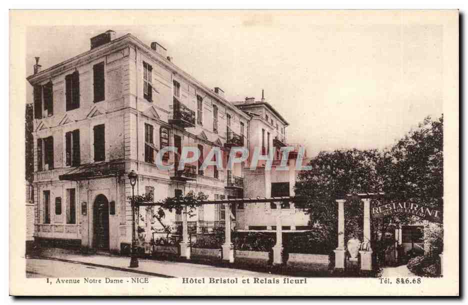 Nice - Hotel Bristol et Relais Fleuri -restaurant - CPA 
