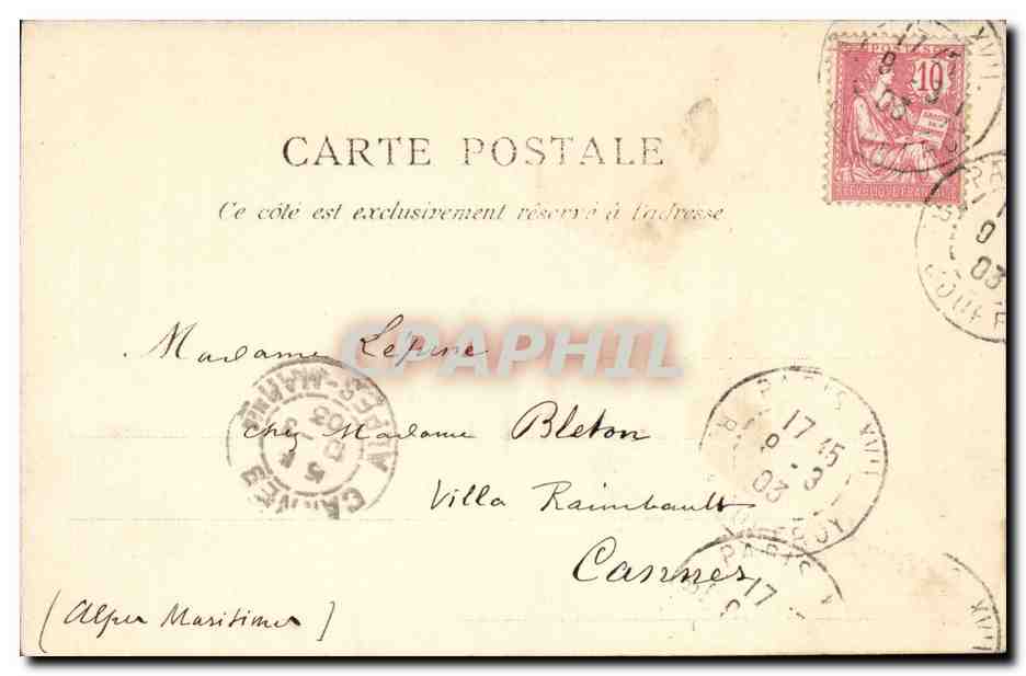 Chez Madame Bleton - Villa - Porte - CPA  — Rückseite