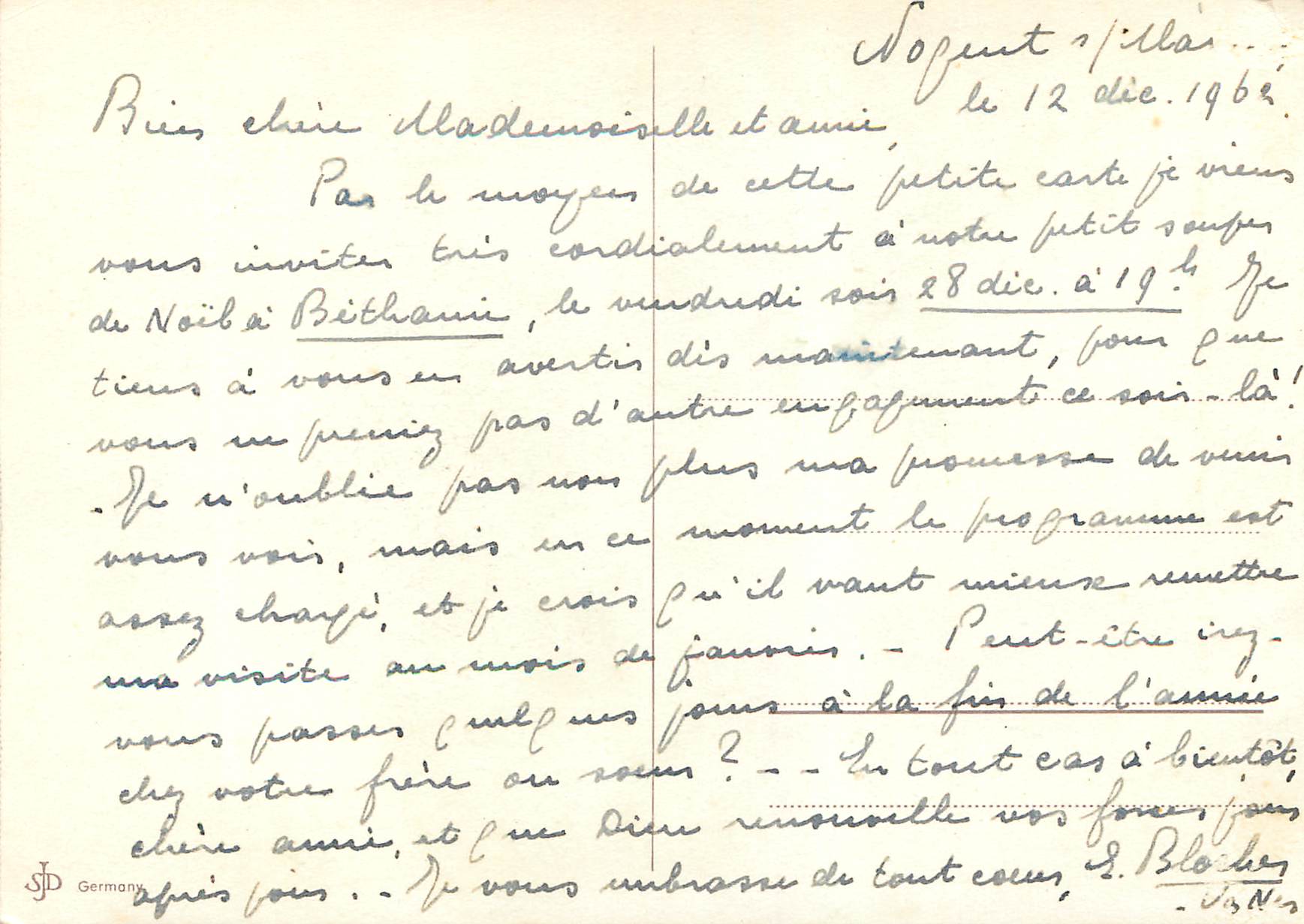 CPM Le jour ou je t ai invoque tu t es approche de moi tu m as dit Ne crains point — Verso