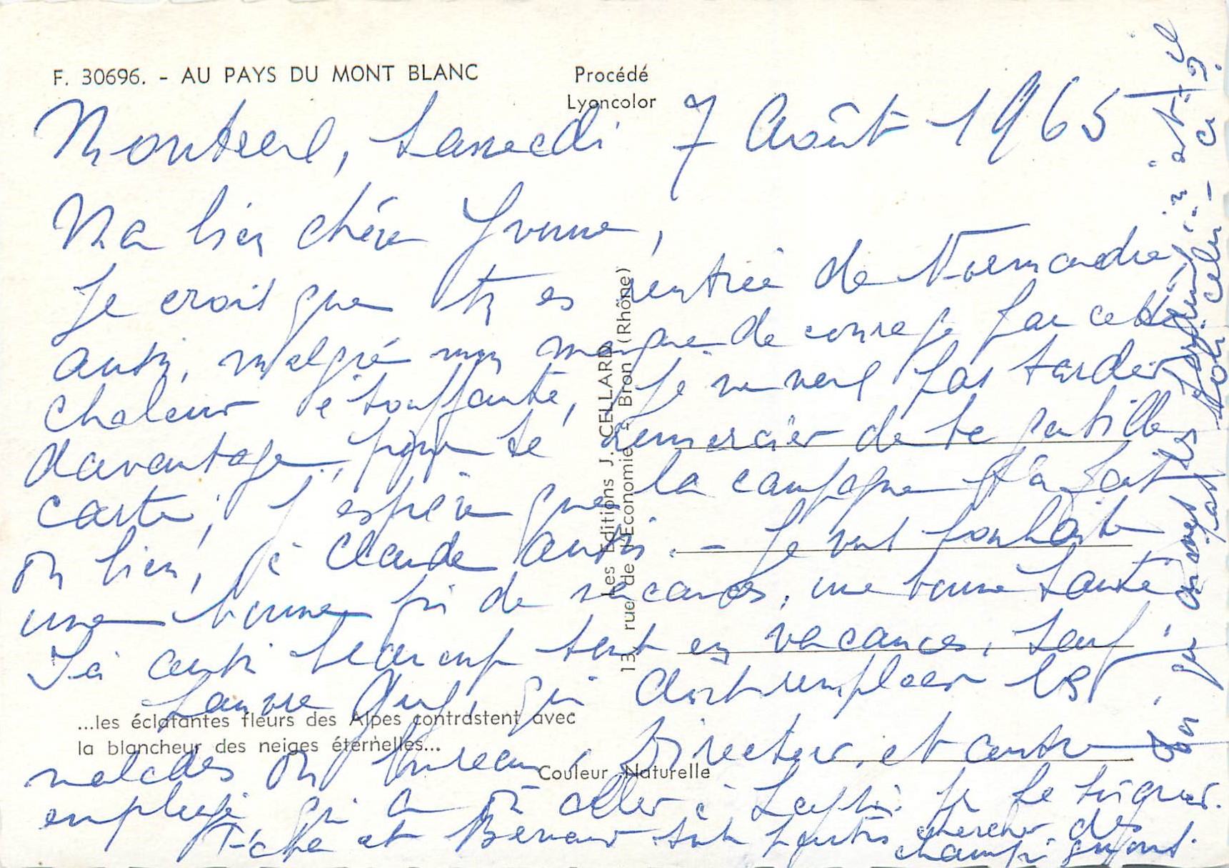 CPM Au pays du mont blanc — Verso