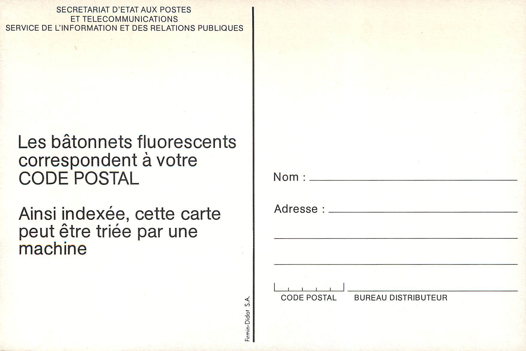 CPM ca passe mieux avec le code postal ptt les hommes qui relient les hommes PTT — Back