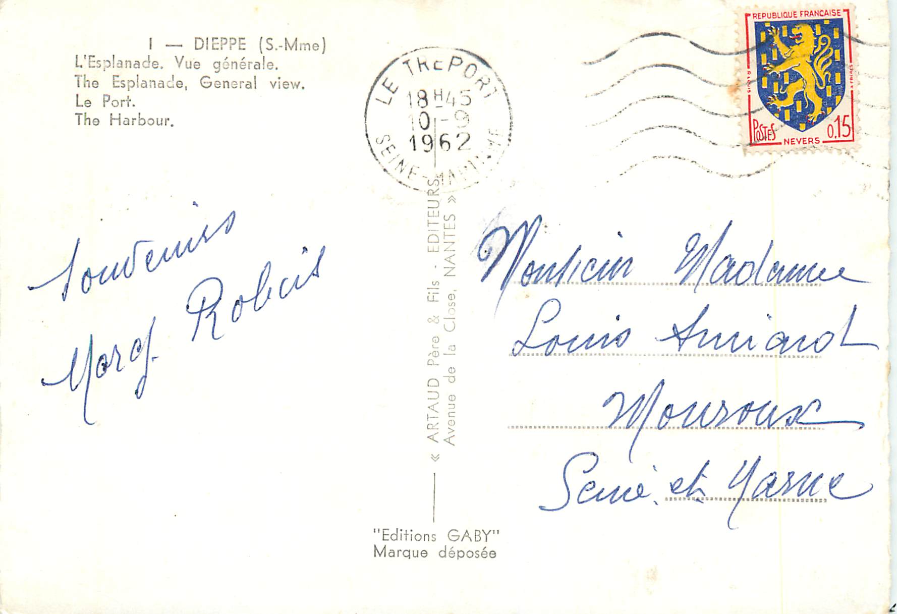 CPA Dieppe Vues Panoramiques Dieppe S Mme L Esplanade Vue generale Bateaux — Rückseite