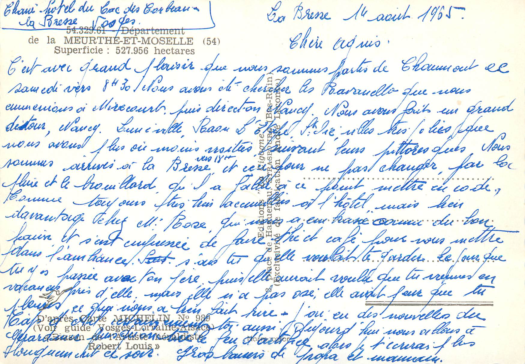 Meurthe & Moselle — carte touristique avec vue de Luneville, Toul, Nancy, Pont-à-Mousson, Longwy et Longuyon — éditeur Hachette — Rückseite