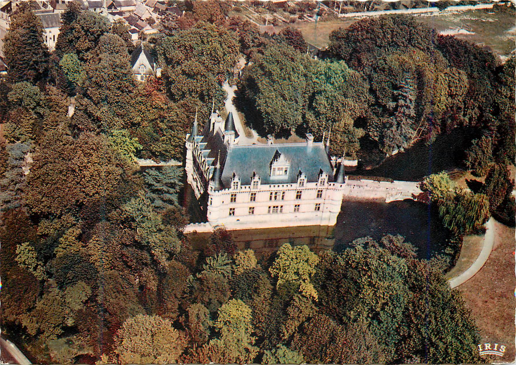 CPA Azay Le Rideau Le Chateau vue aerienne