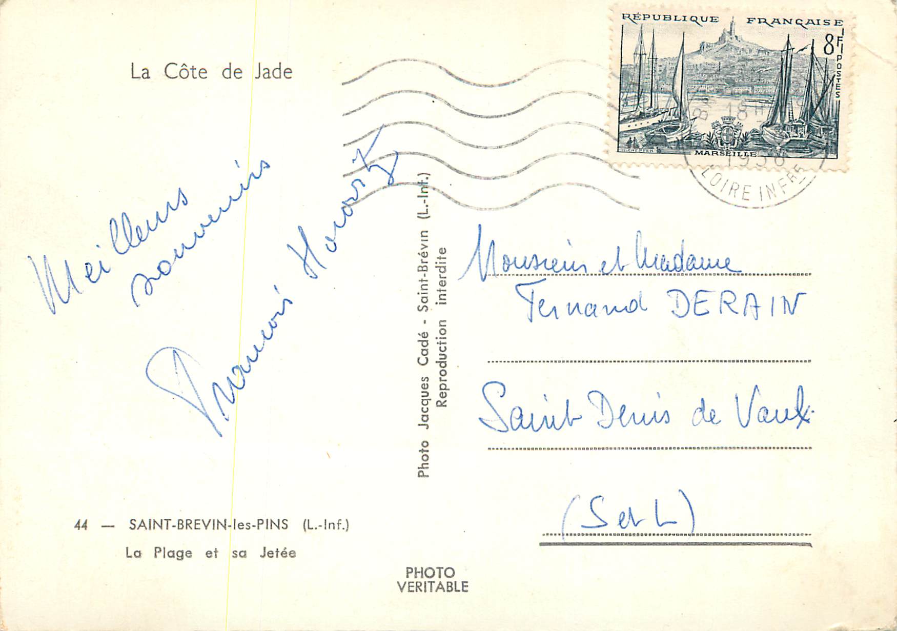 CPM La Cote de Jade Saint Brevin les Pins La Plage et sa Jetee — Back