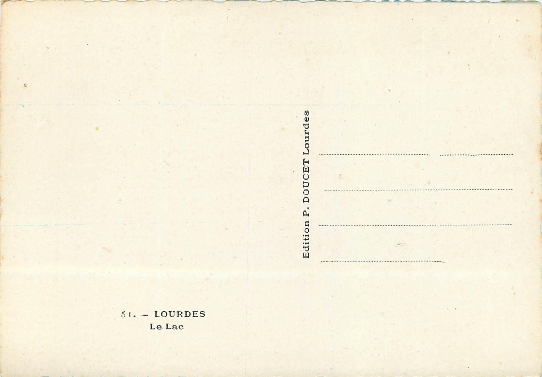 CPM Lourdes Le Lac — Verso