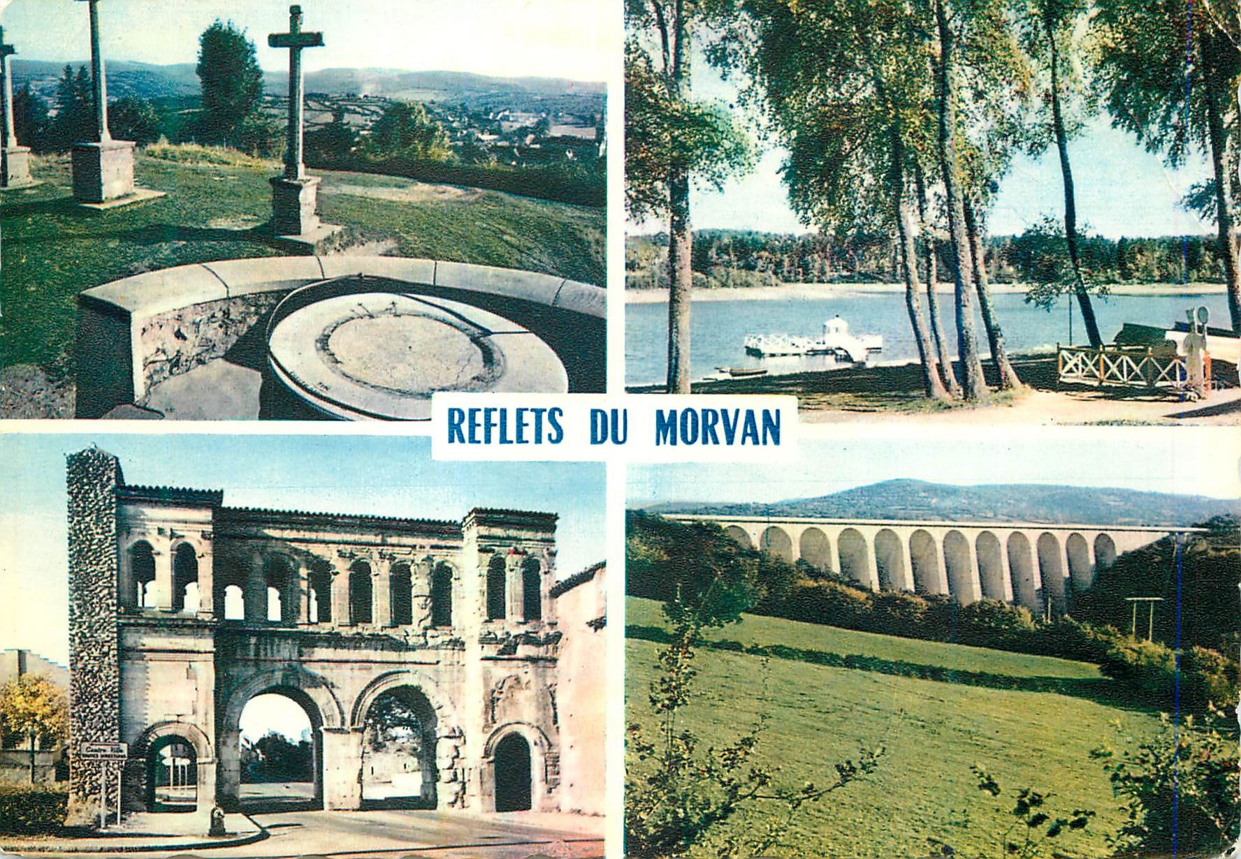 CPM Reflets de Morvan Chateau Chinon Le Lac des Settons Autun Le Barrage de Panneciete