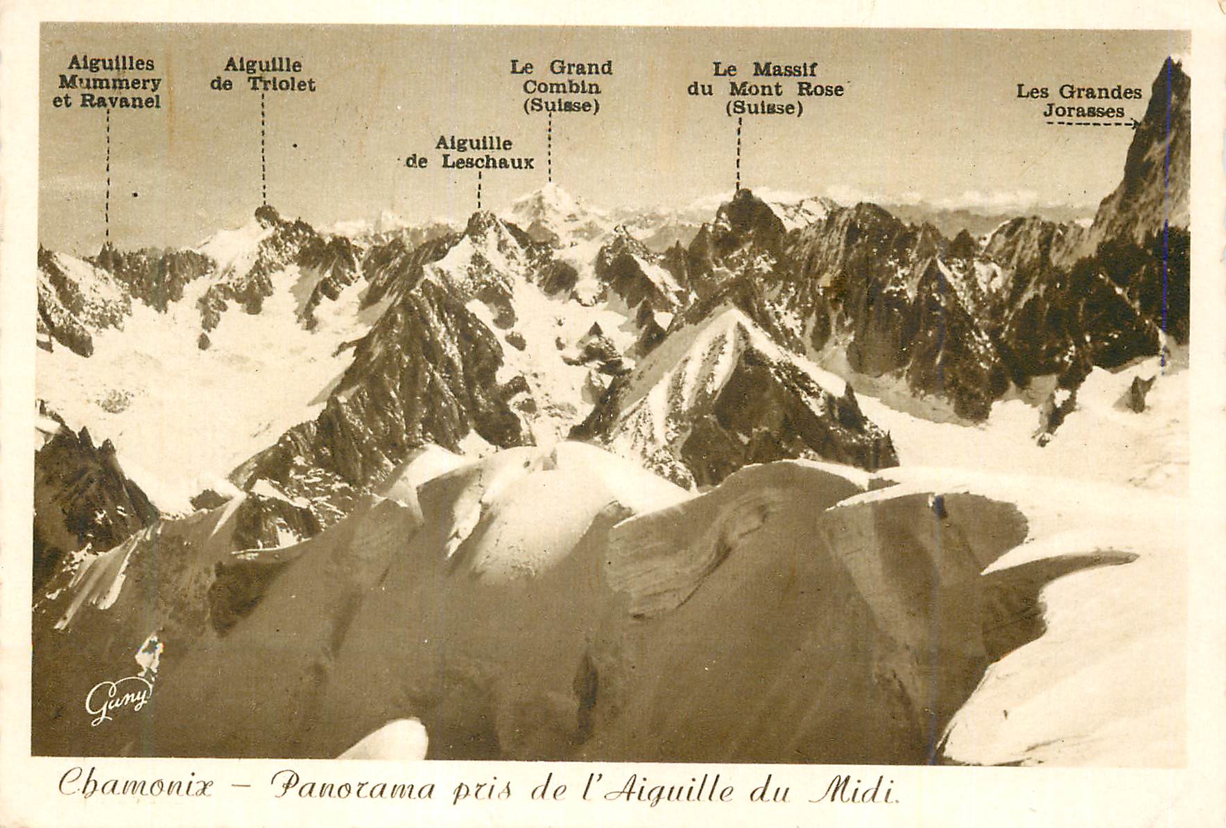 Chamonix — Panorama pris de l'Aiguille du Midi — Gany