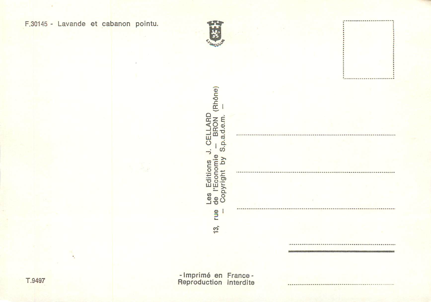 CPM Lavande et cabanon pointu — Rückseite