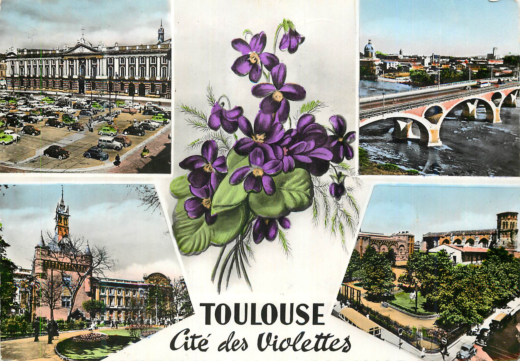 CPM Toulouse Cite des Violettes Toulouse La Villa Rose La Place du Capitale