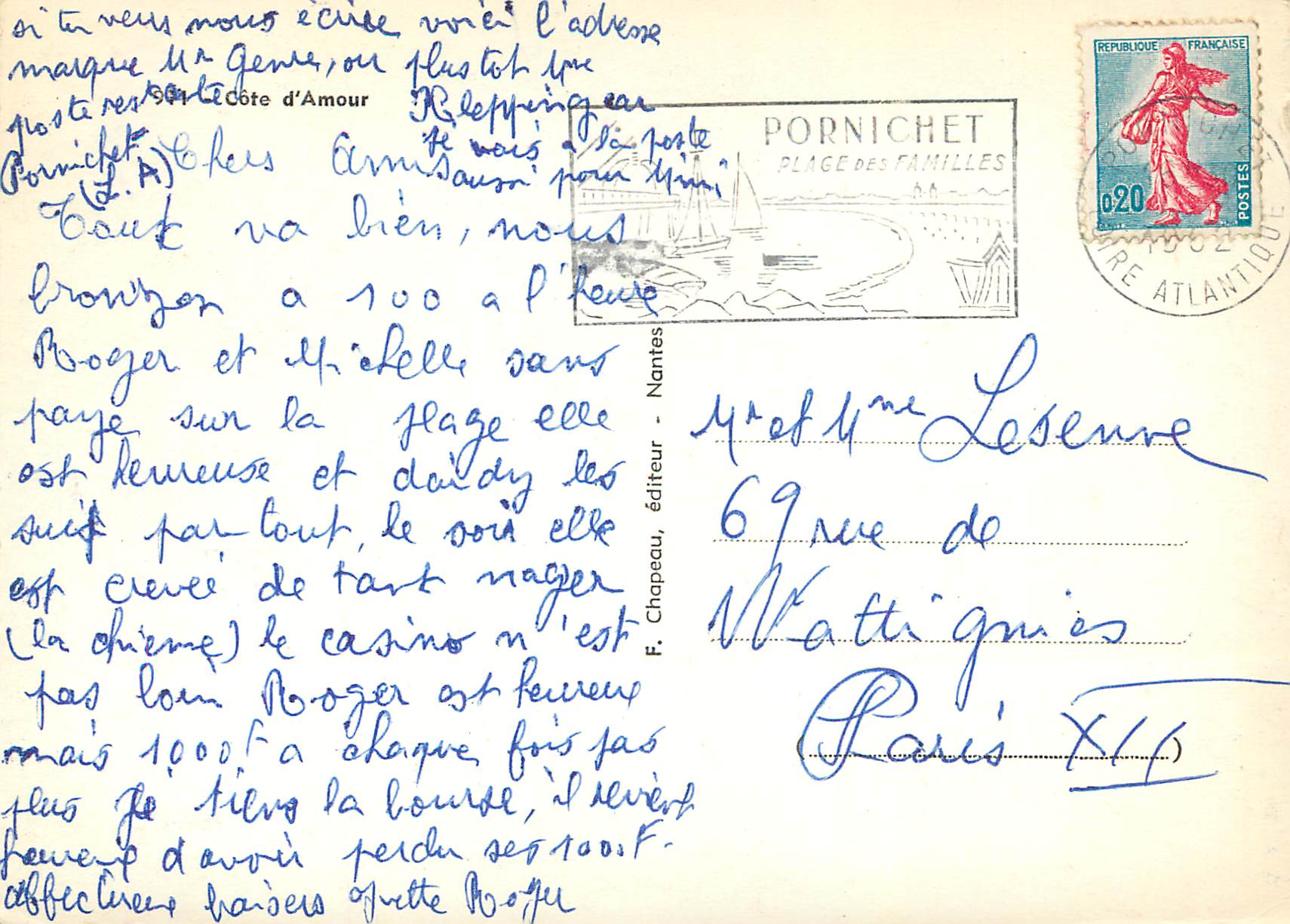 CPM Cote d Amour Pornichet La Baule sur Mer Le Croisic La Baule les Pins Saint Nazaire LE Pouliguen Piriac sur Mer La Tu — Rückseite