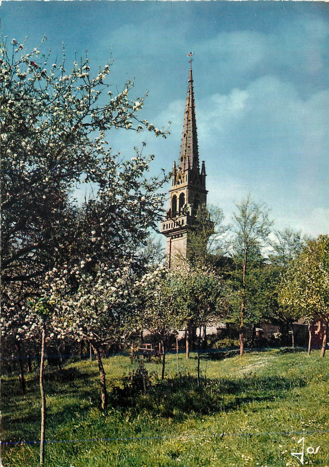 CPM La Bretagne en Couleurs Le Printemps en Bretagne Pommiers en fleurs pres de la chapelle Saint Come