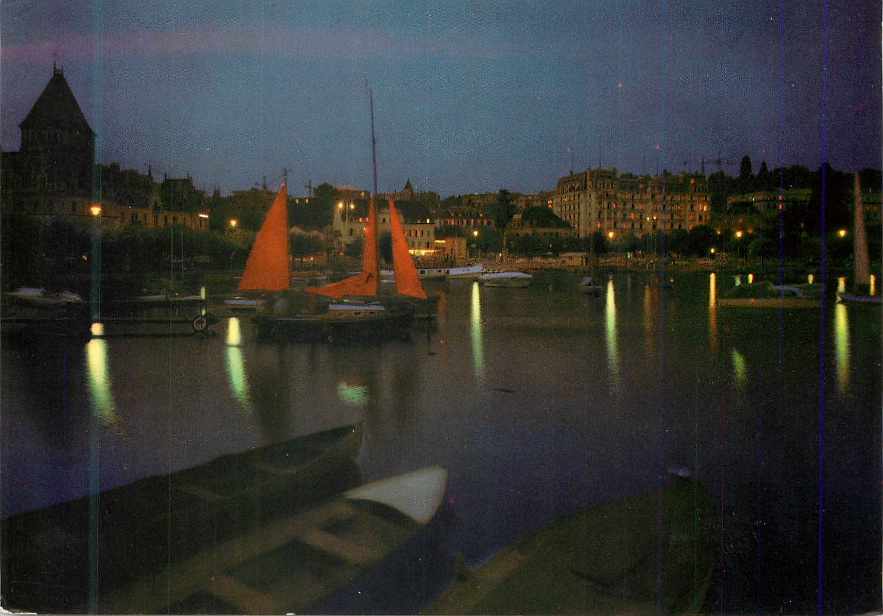 CPM Lausanne Ouchy Le Port de nuit