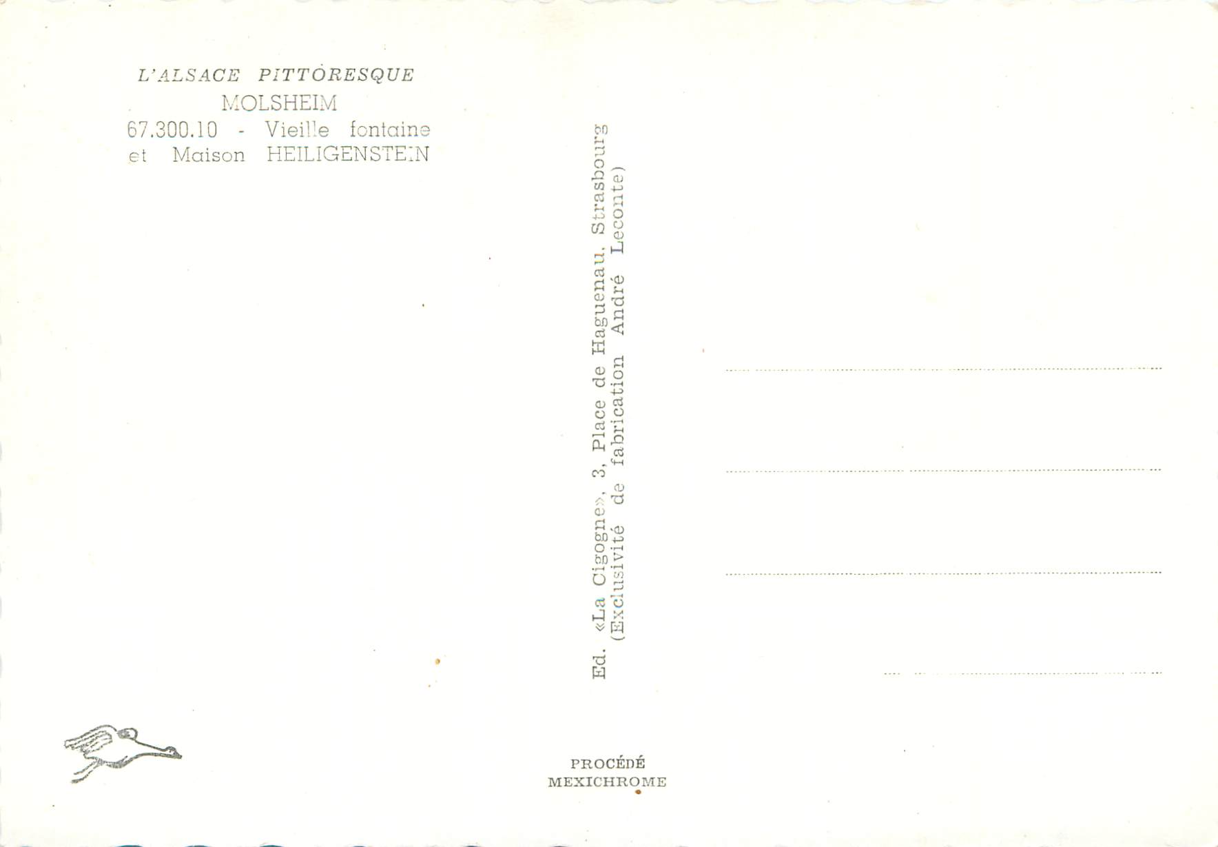 Molsheim — Vieille fontaine et maison Heiligenstein — Éd. L'Alsace Pittoresque — Reverso