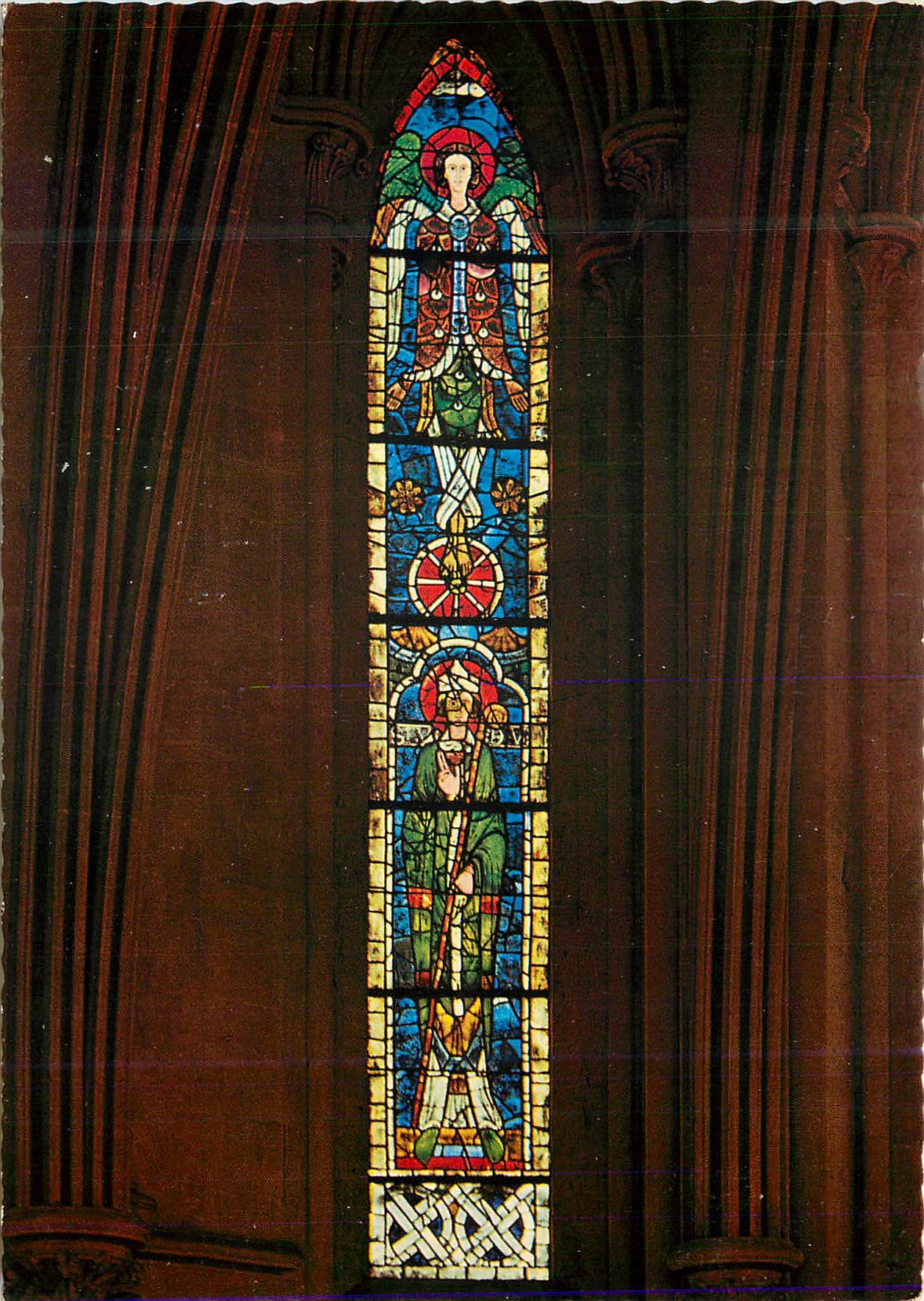 CPM Cathedrale de Coutances Vitrail de l Abside Seraphin et St Lo eveque de Coutances