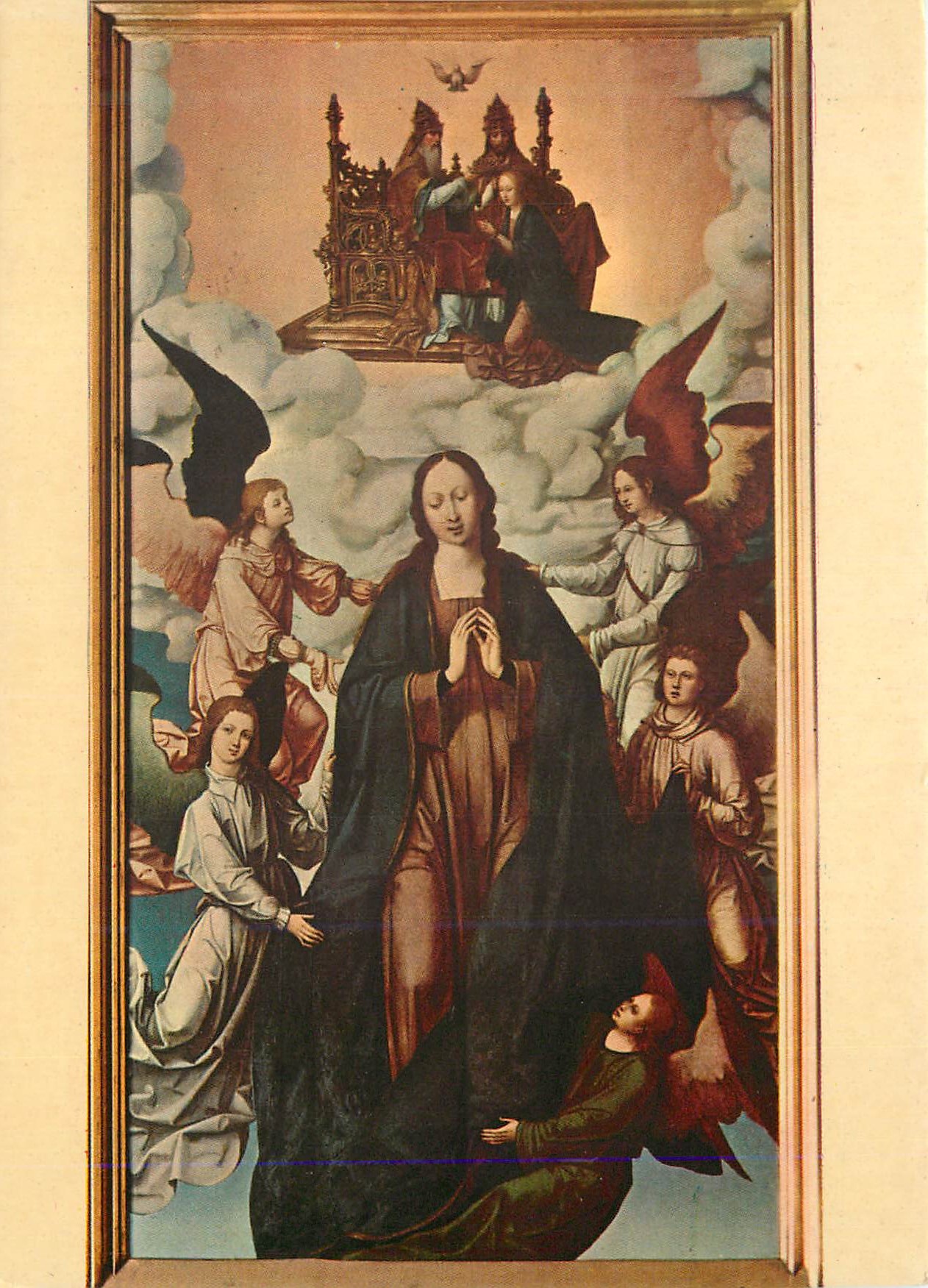 CPM Pistigo de um triptico Assuncan da Virgen anverso Escola Flamenga Sec Museu de Arte Saora di Funchal Proveniente de 